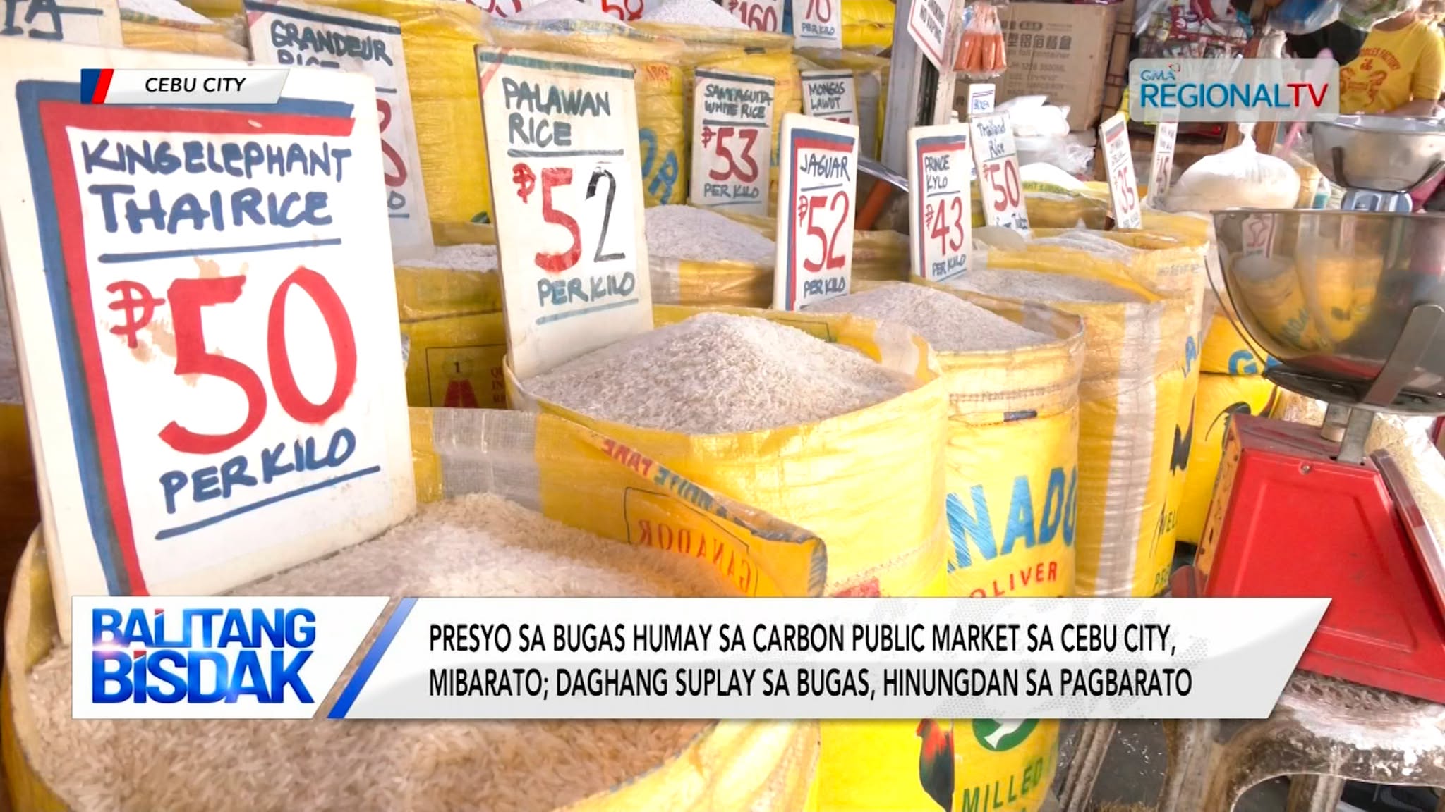 Presyo sa bugas humay sa Carbon Public Market sa Cebu City, mibarato