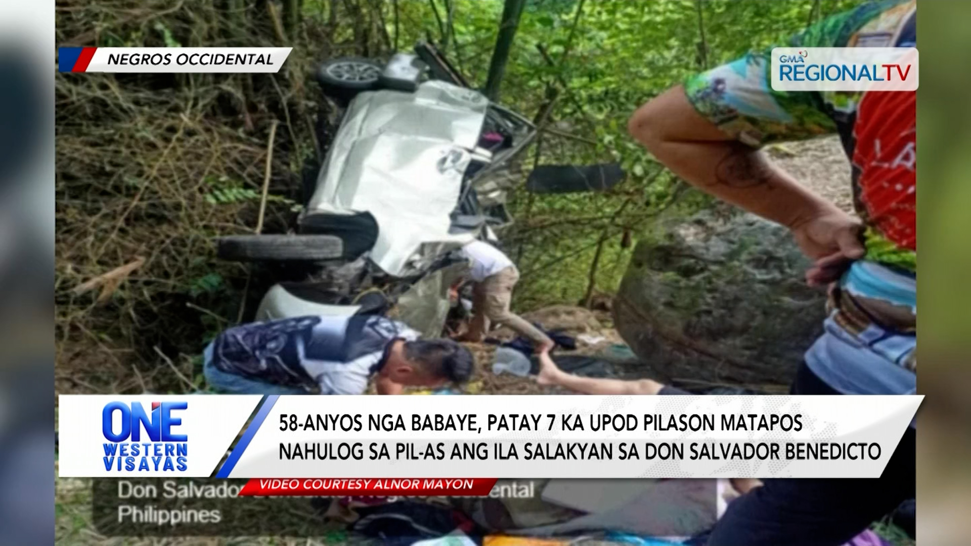 1 patay, 7 pilason sang mahulog sa pil-as ang salakyan sa Don Salvador Benedicto