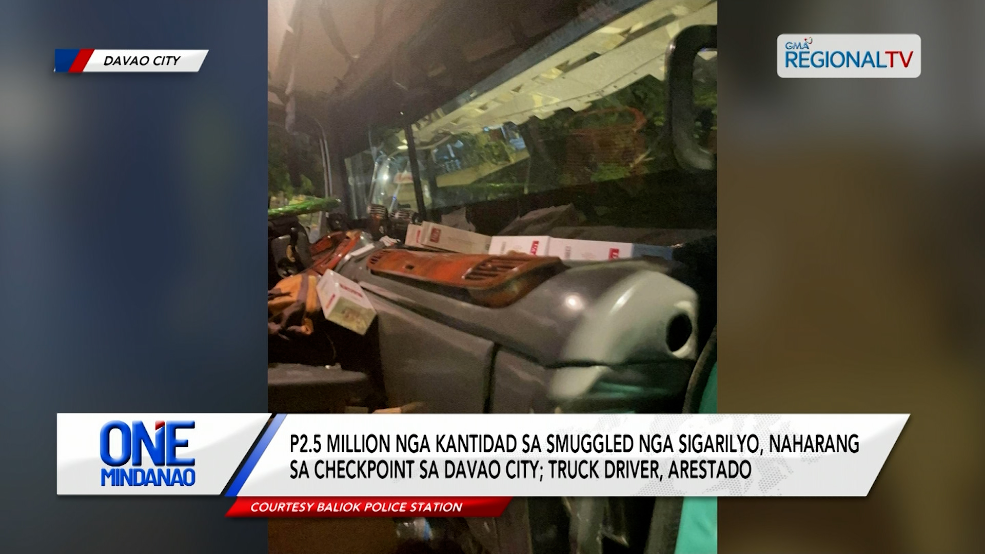 P2.5 Million nga kantidad sa smuggled nga sigarilyo, naharang sa checkpoint