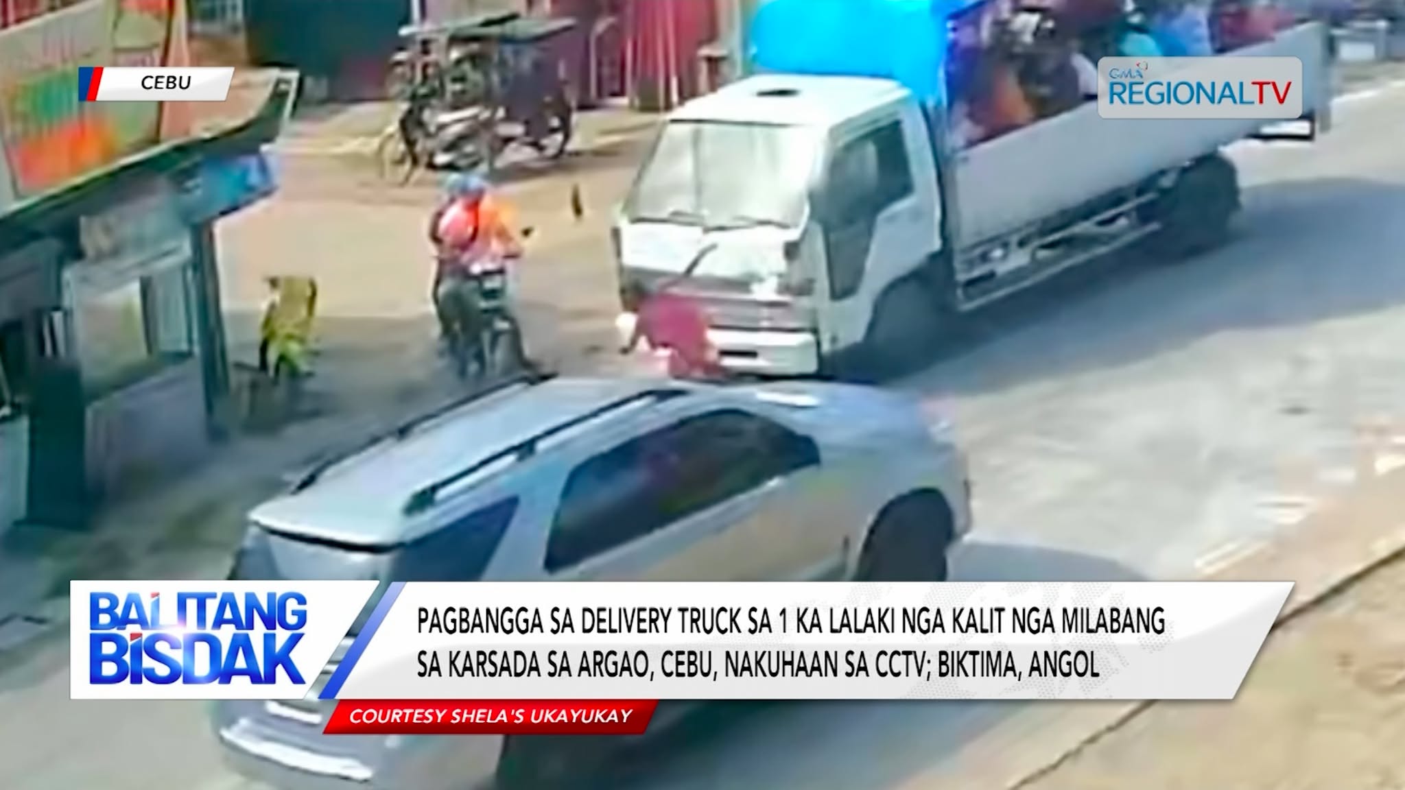 Lalaki nga kalit nga milabang sa karsada sa Argao, Cebu, nabanggaan