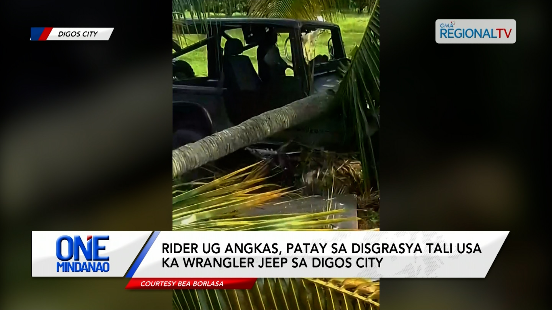 Rider ug angkas, patay sa disgrasya tali usa ka wrangler jeep sa Digos City