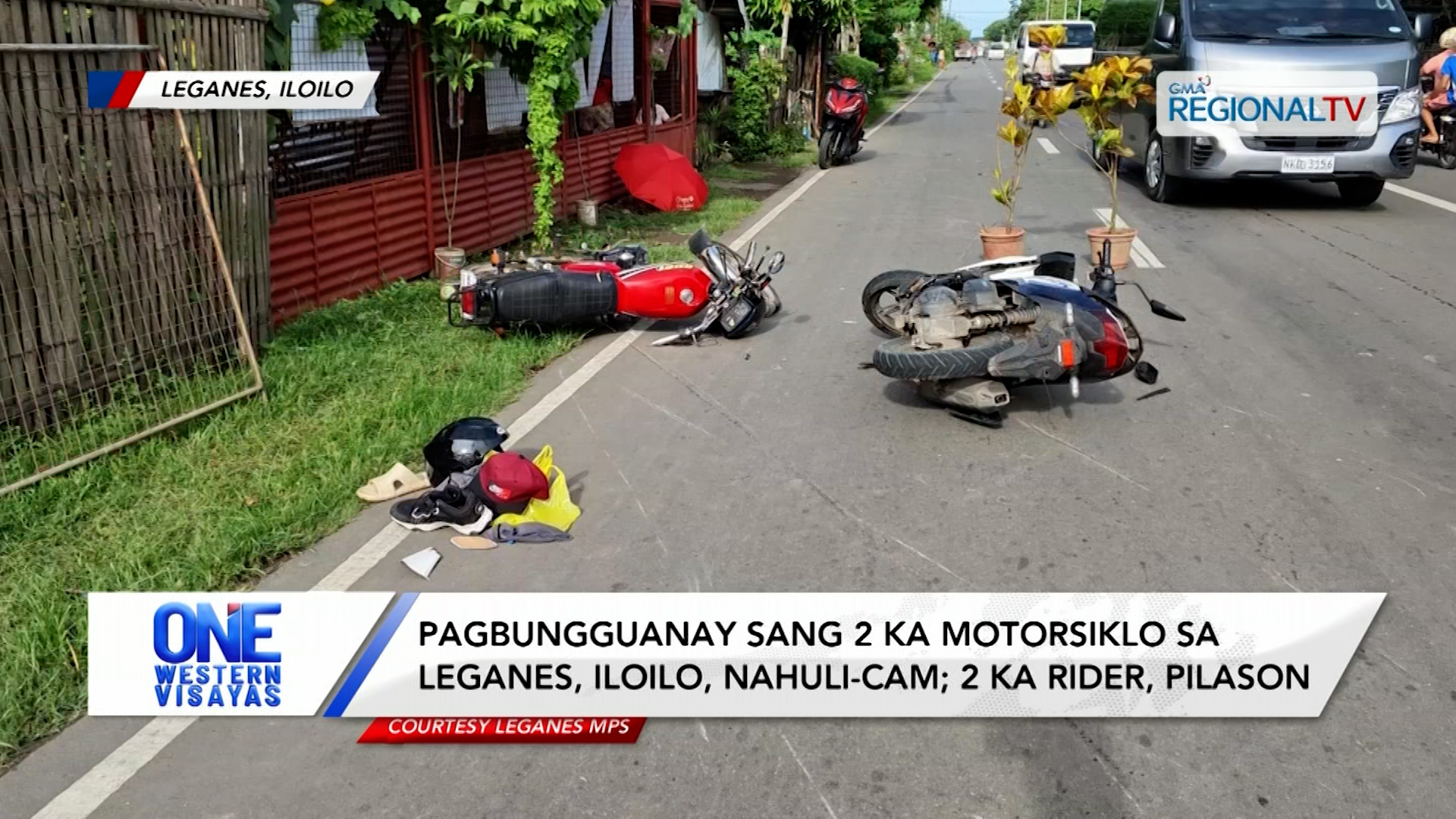 Pagbungguanay sang 2 ka motorsiklo sa Leganes, Iloilo, nahuli-cam