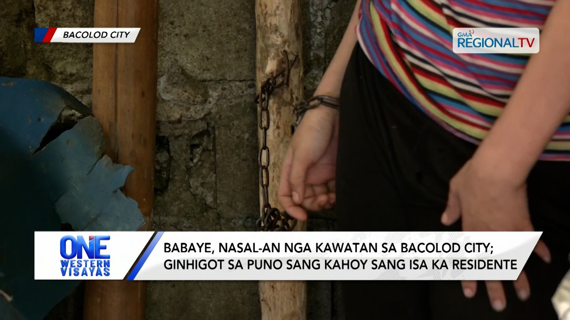 Babaye, nasal-an nga kawatan sa Bacolod City; ginhigot sa puno sang kahoy