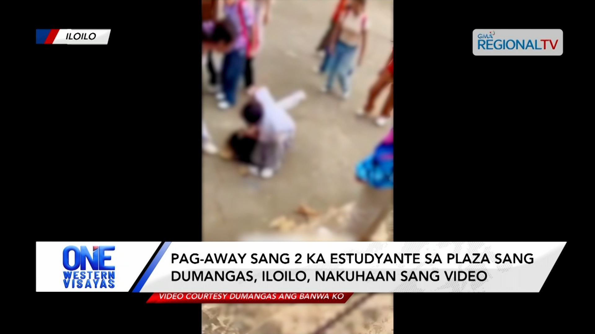 Pag-away sang 2 ka estudyante sa plaza sa Dumangas, Iloilo, nakuhaan sang video