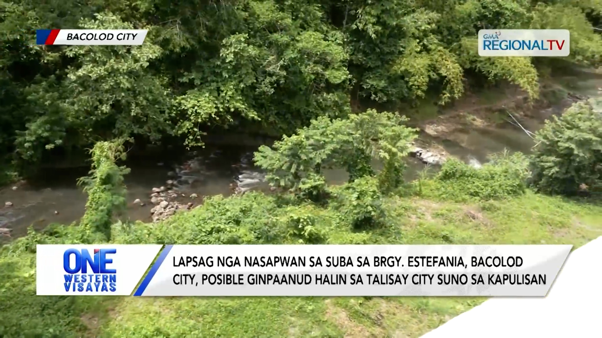 Lapsag nga nasapwan sa suba sa Brgy. Estefania, Bacolod City, posible ginpaanud