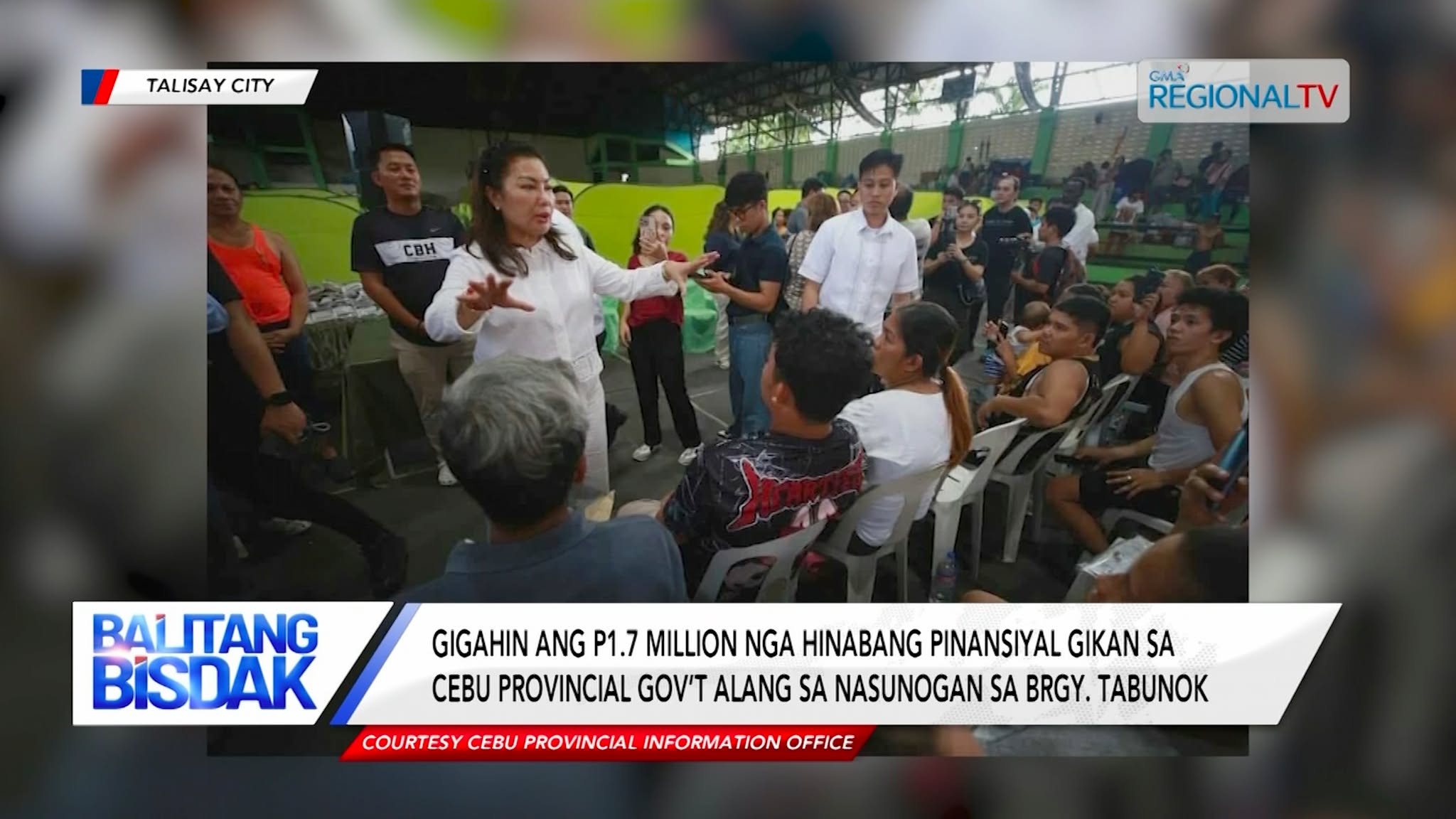 Gigahin ang P1.7 million hinabang pinansiyal sa mga nasunogan sa Brgy. Tabunok