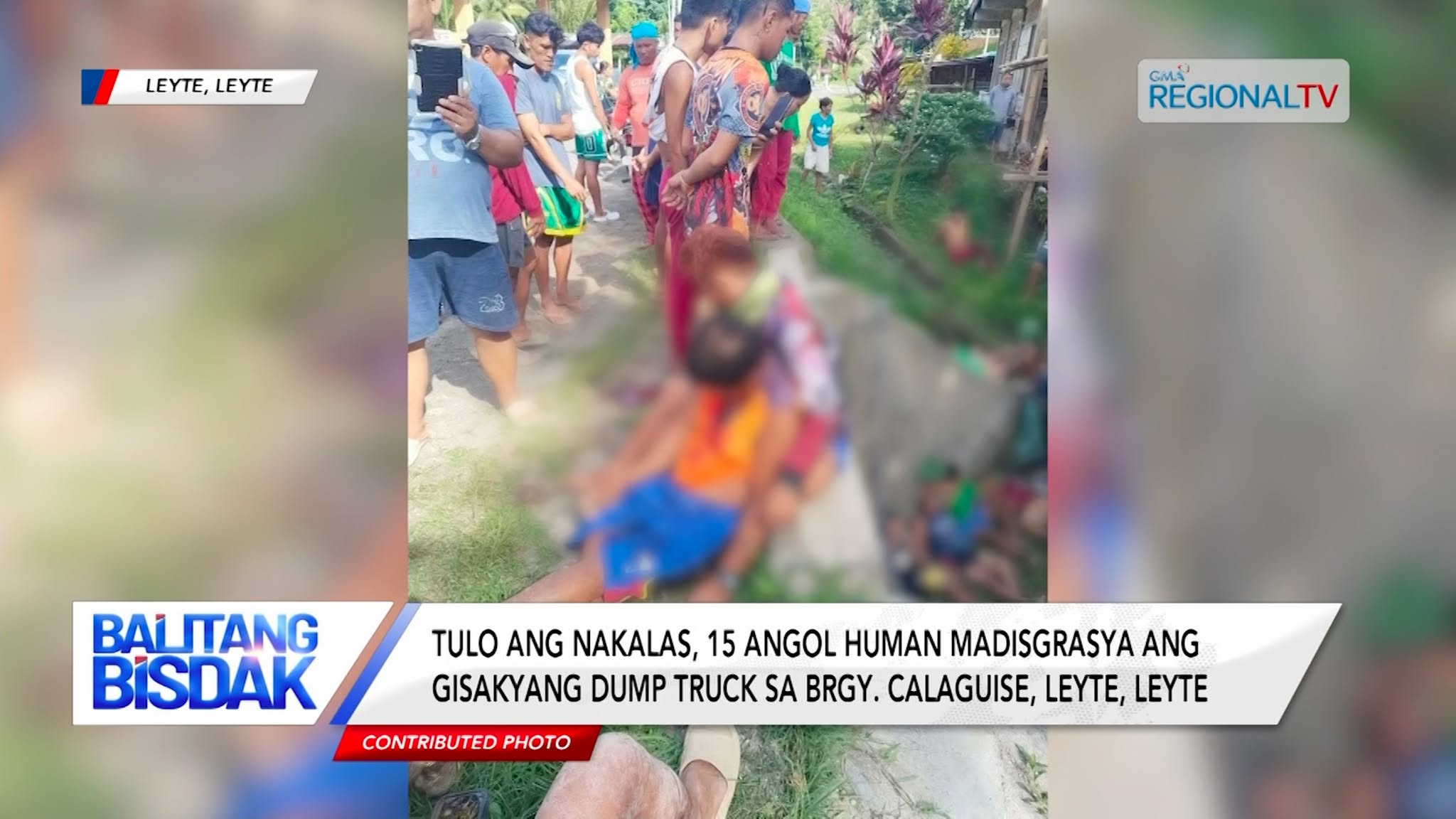 3 ang nakalas, 15 angol human madisgrasya ang gisakyang dump truck sa Leyte