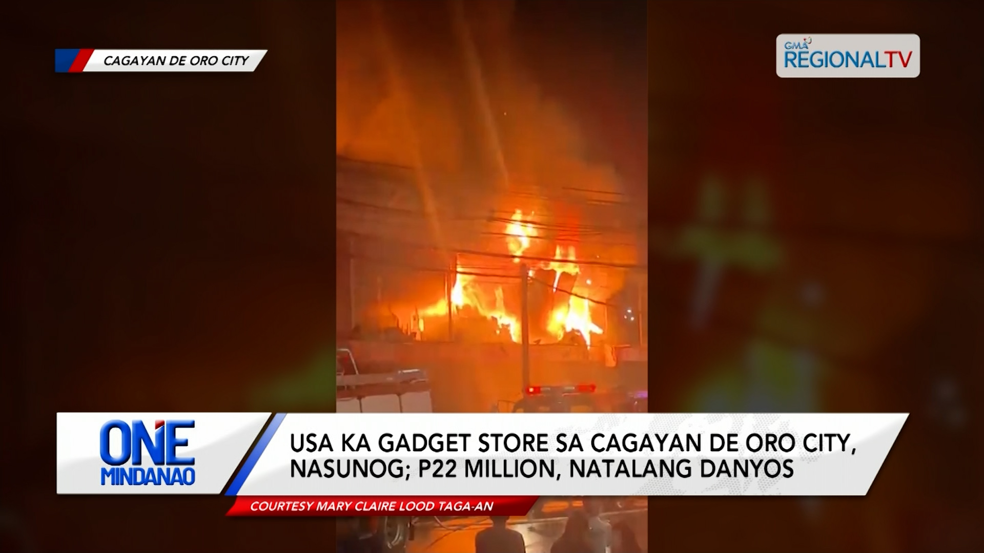 Usa ka gadget store sa Cagayan de Oro City, nasunog | One Mindanao