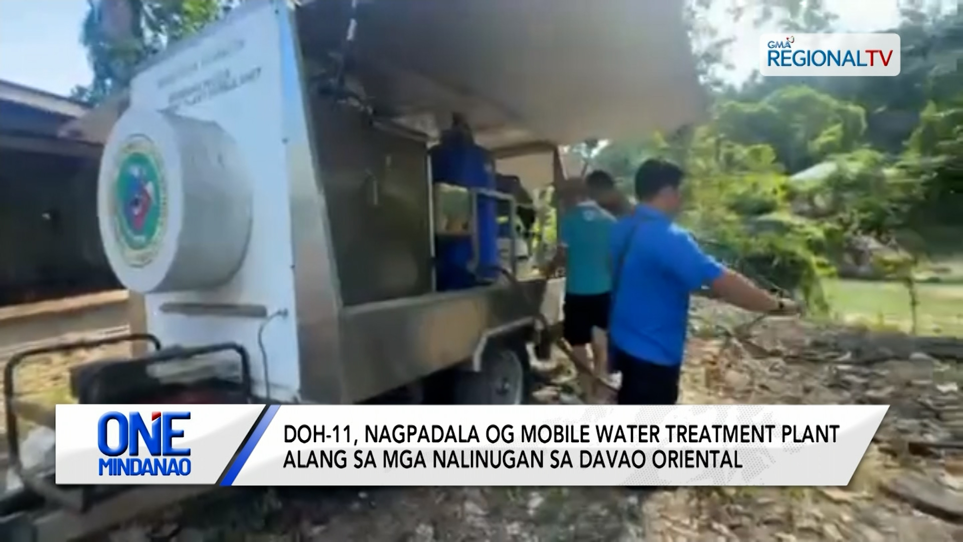 DOH-11, nagpadala og mobile water treatment plant sa mga nalinugan sa Davao Oriental | One Mindanao