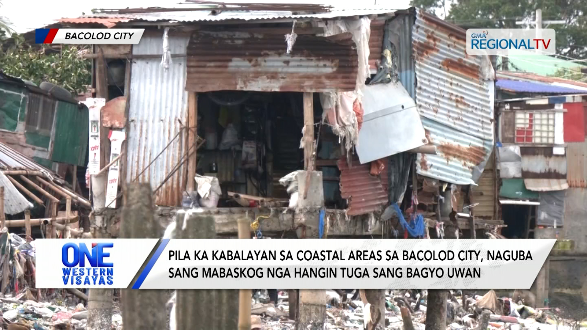 Mga balay sa coastal areas sa Bacolod City, naguba bangud sang Bagyo Uwan | One Western Visayas