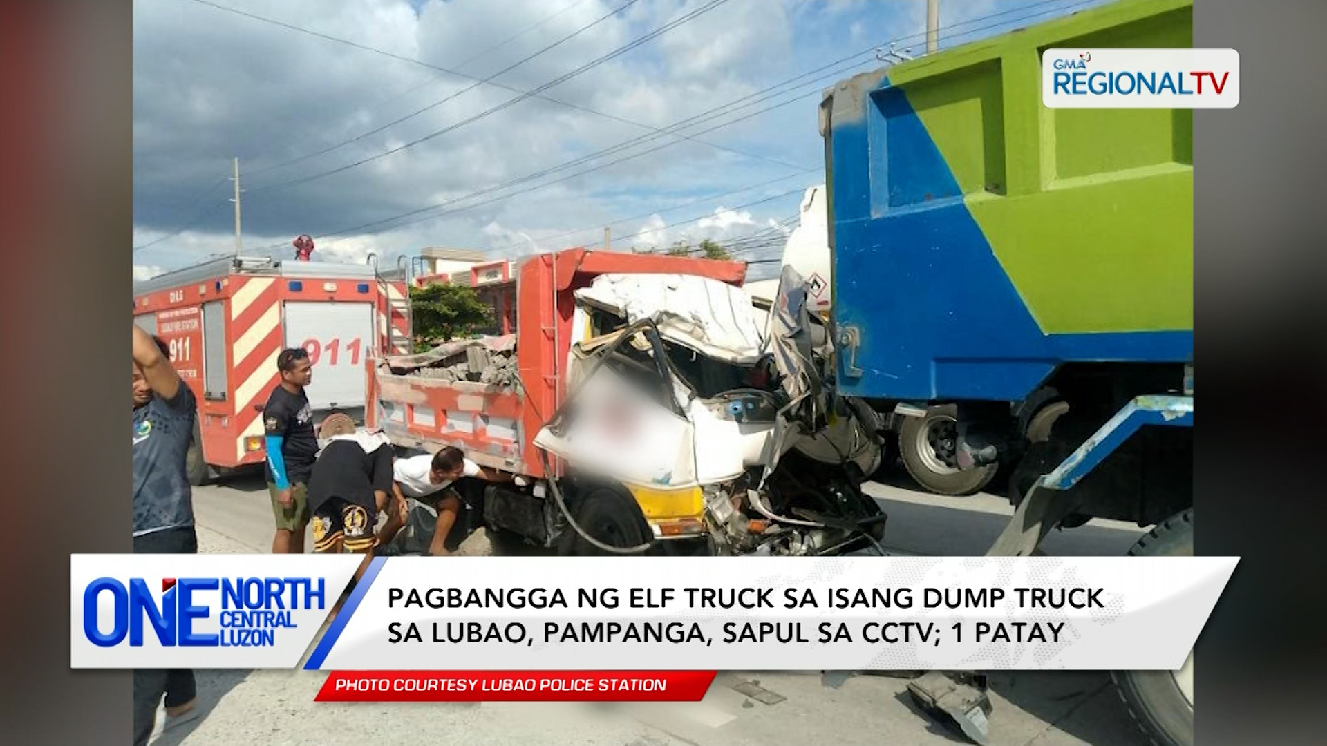 Pagbangga ng elf truck sa isang dump truck sa Pampanga, sapul sa CCTV | One North Central Luzon