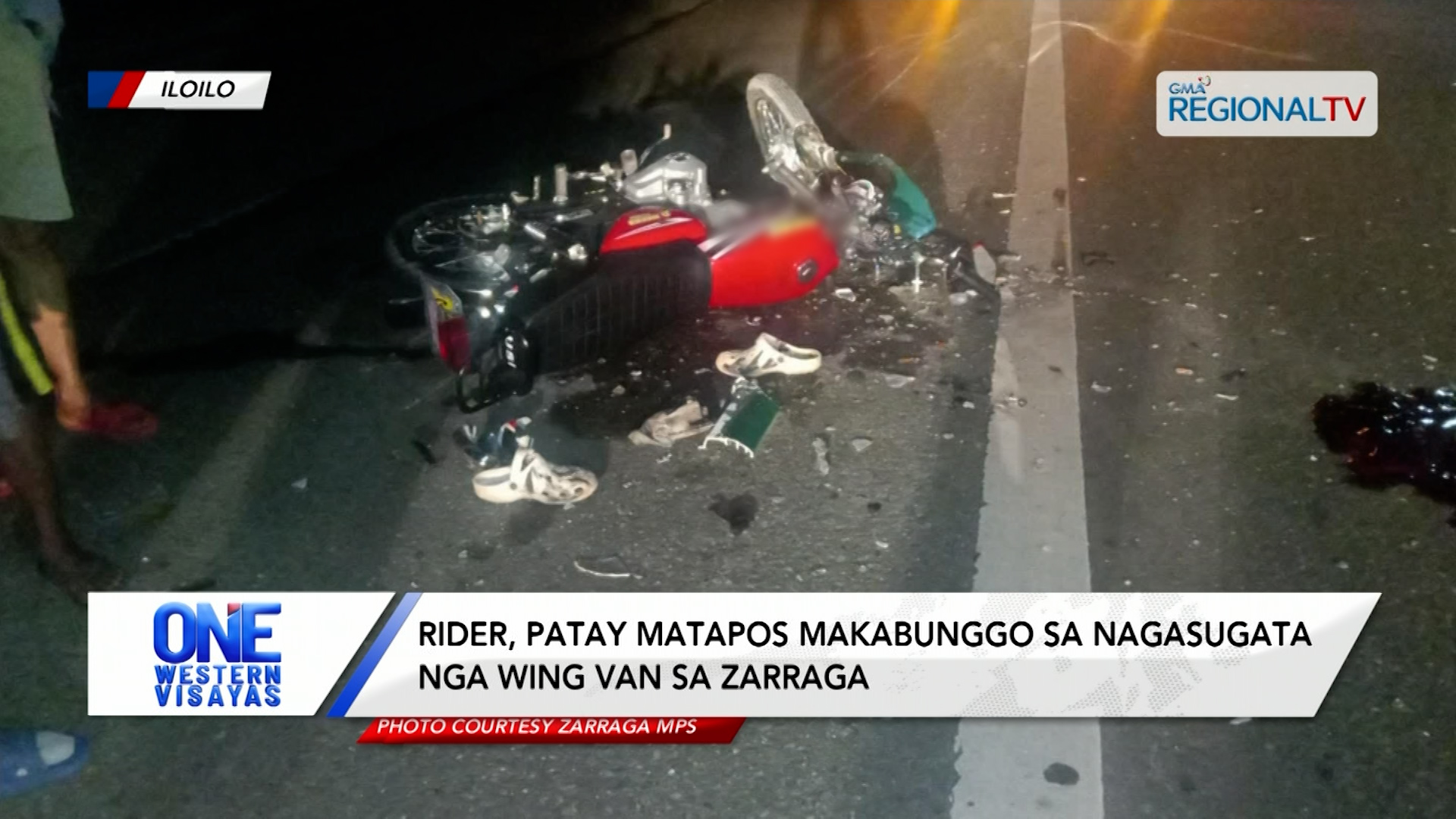 Rider, patay matapos makabunggo sa nagasugata nga wing van sa Zarraga | One Western Visayas