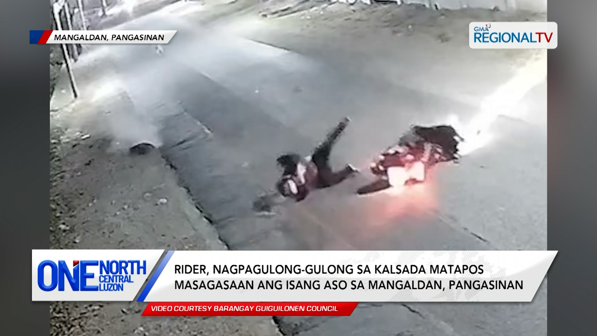 Rider, nagpagulong-gulong sa kalsada matapos masagasaan ang isang aso | One North Central Luzon