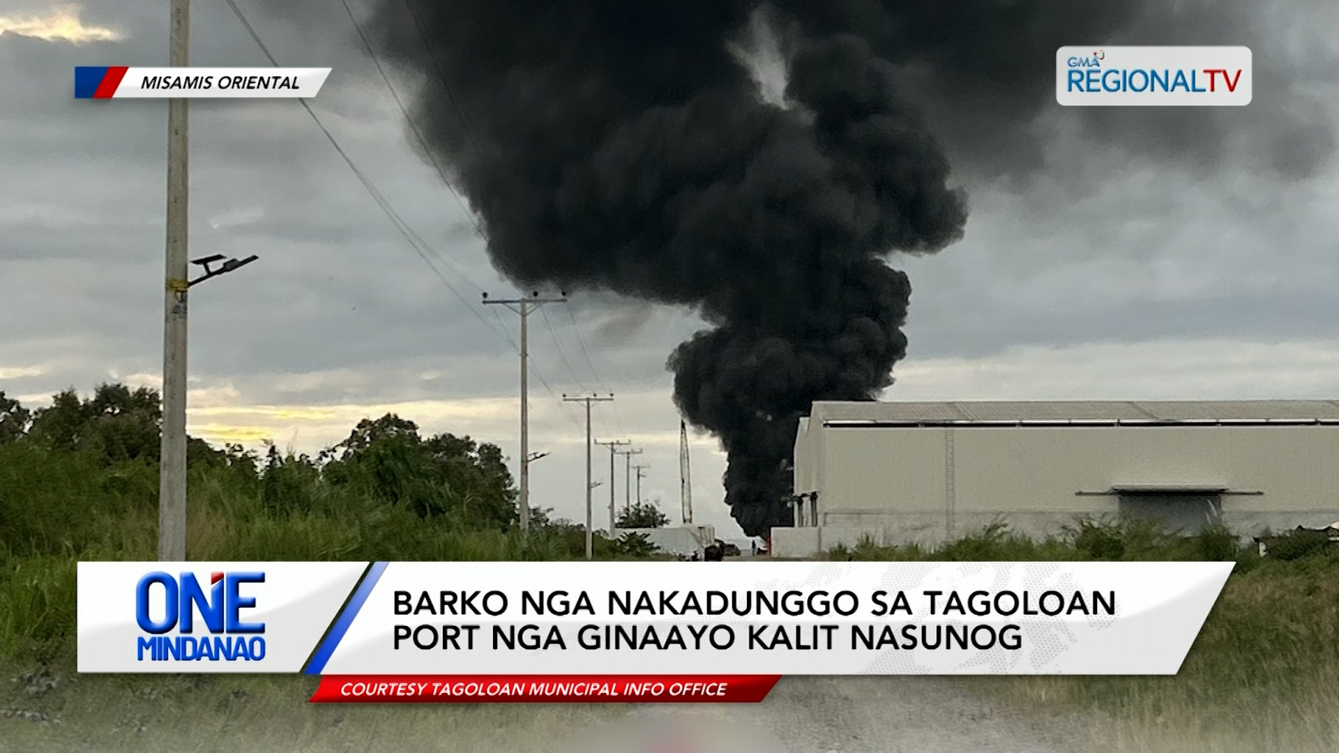 Barko nga nakadunggo sa Tagoloan Port nga ginaayo kalit nasunog  | One Mindanao