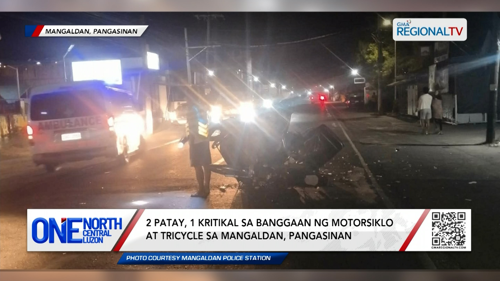 2 patay, 1 kritikal sa banggaan ng motorsiklo at tricycle sa Mangaldan | One North Central Luzon
