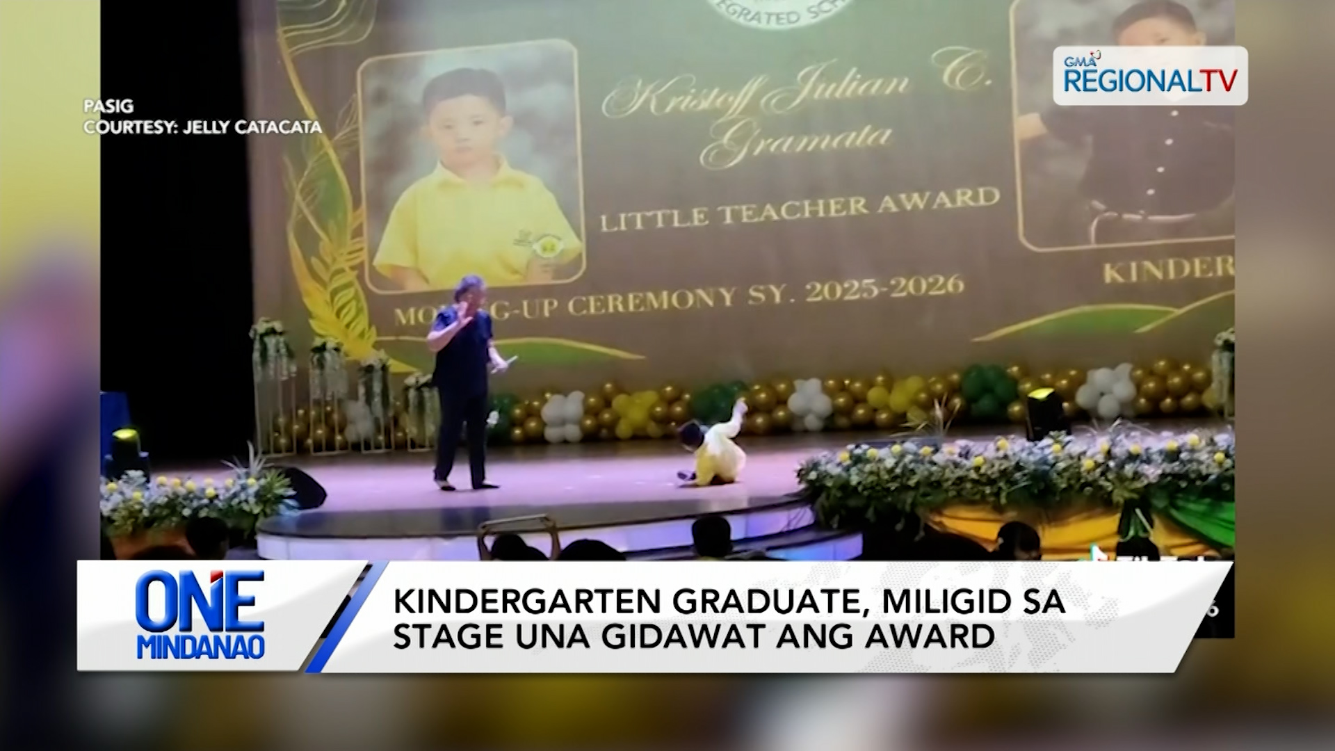 Kindergarten graduate, miligid sa stage una gidawat ang award | One Mindanao