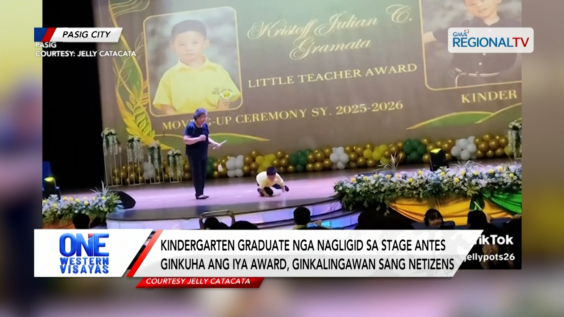 Kindergarten graduate, nagligid sa stage antes ginkuha ang iya award | One Western Visayas