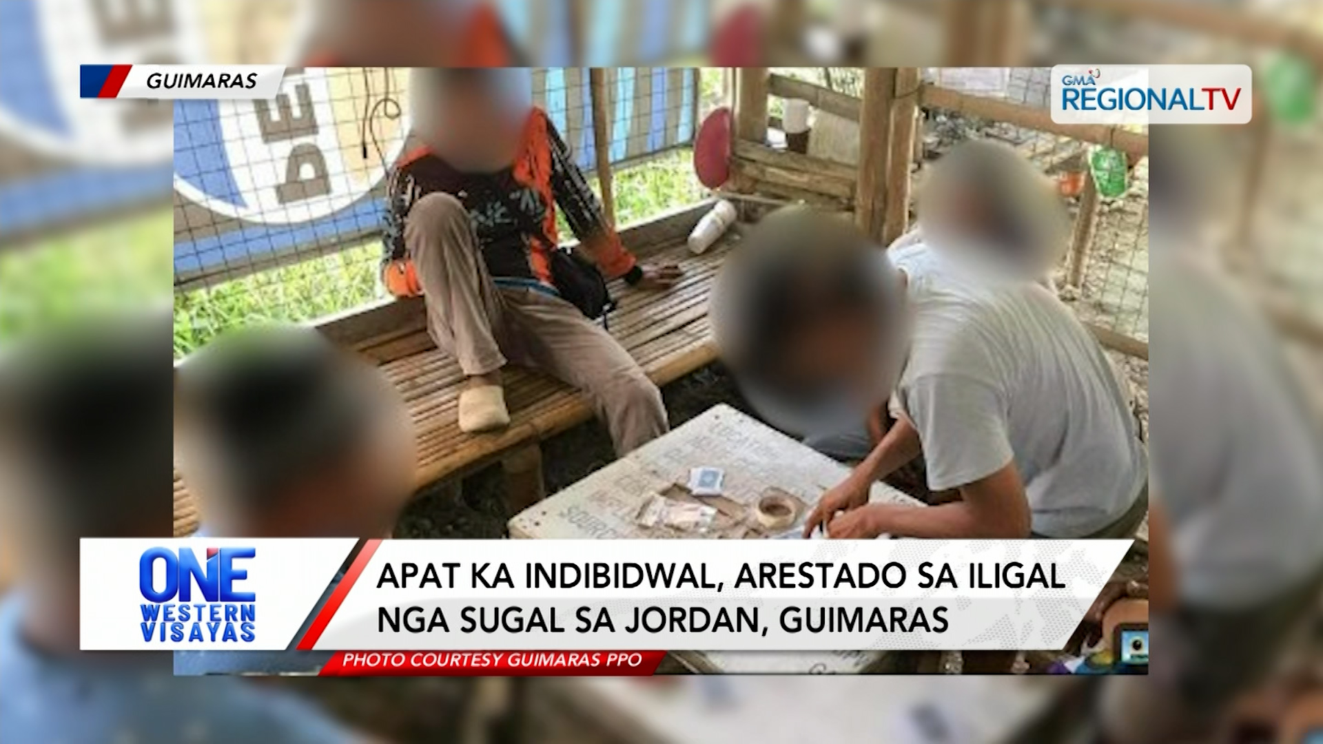 Apat ka indibidwal, arestado sa iligal nga sugal sa Jordan, Guimaras | One Western Visayas