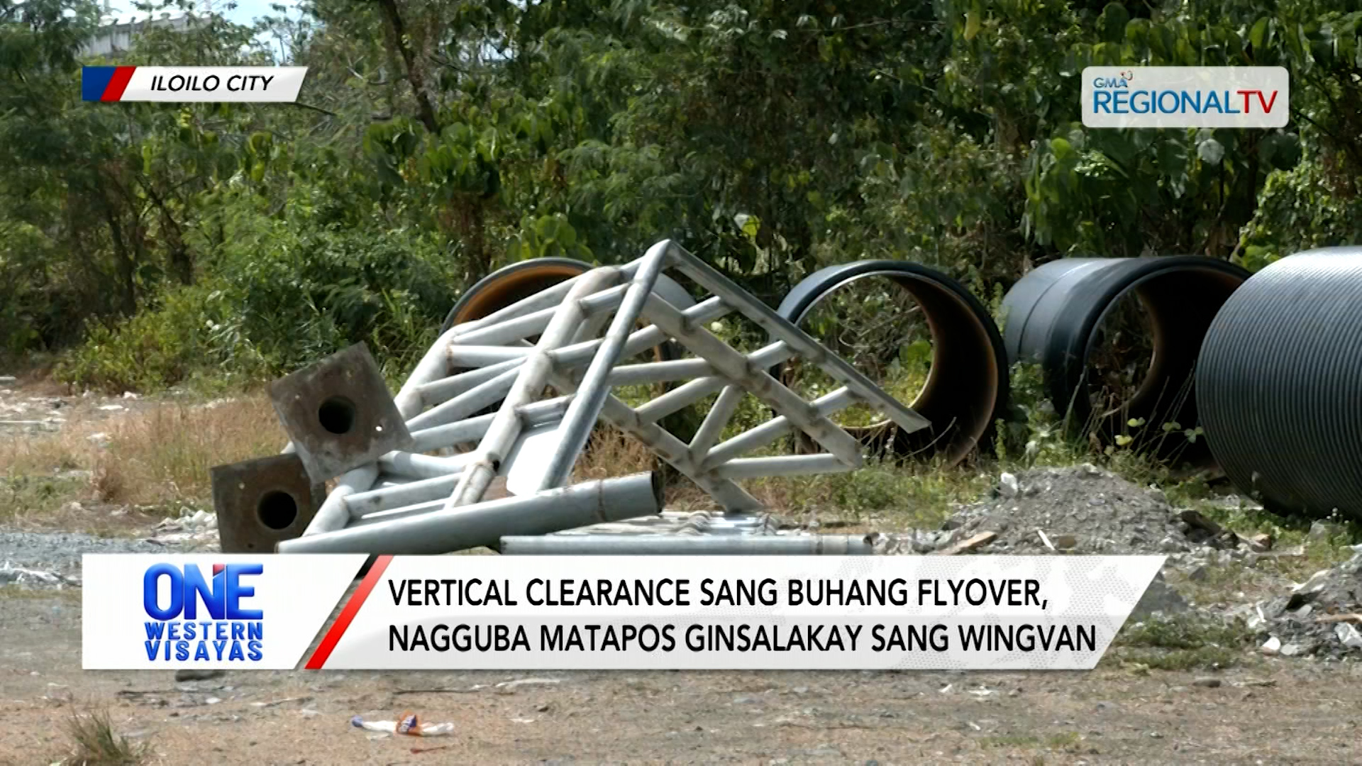 Vertical Clearance sang Buhang Flyover, naguba matapos ginsalakay sang wingvan | One Western Visayas