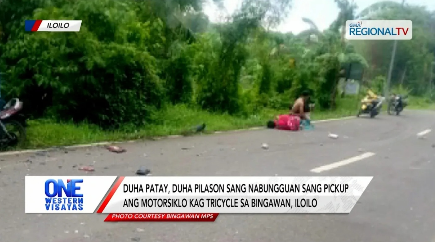 Motorsiklo kag tricycle, ginbungguan sang pickup sa Bingawan, 2 patay | One Western Visayas