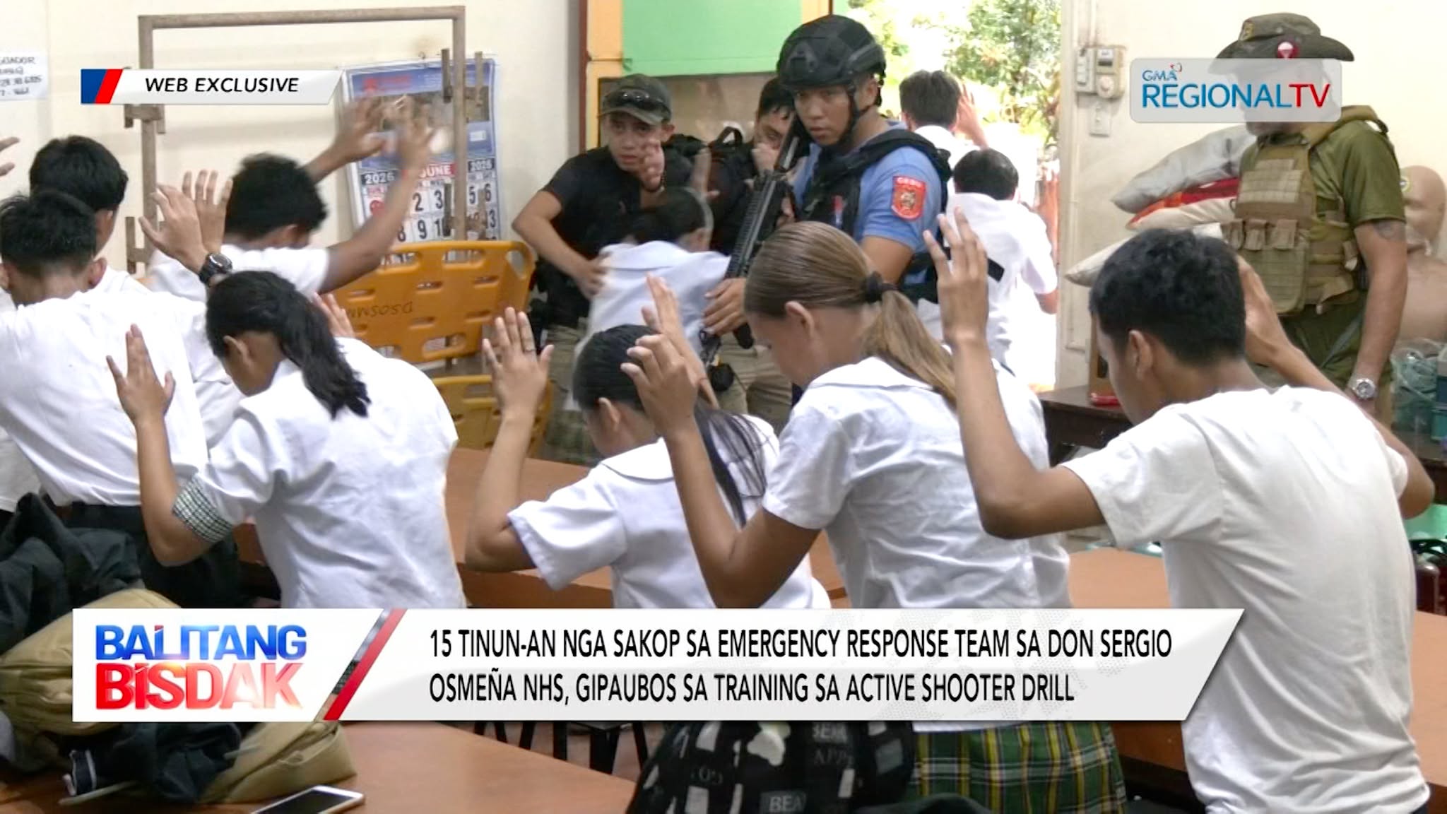 15 Tinun-an sa Don Sergio Osmeña NHS, Gibansay sa Active Shooter Drill | Balitang Bisdak