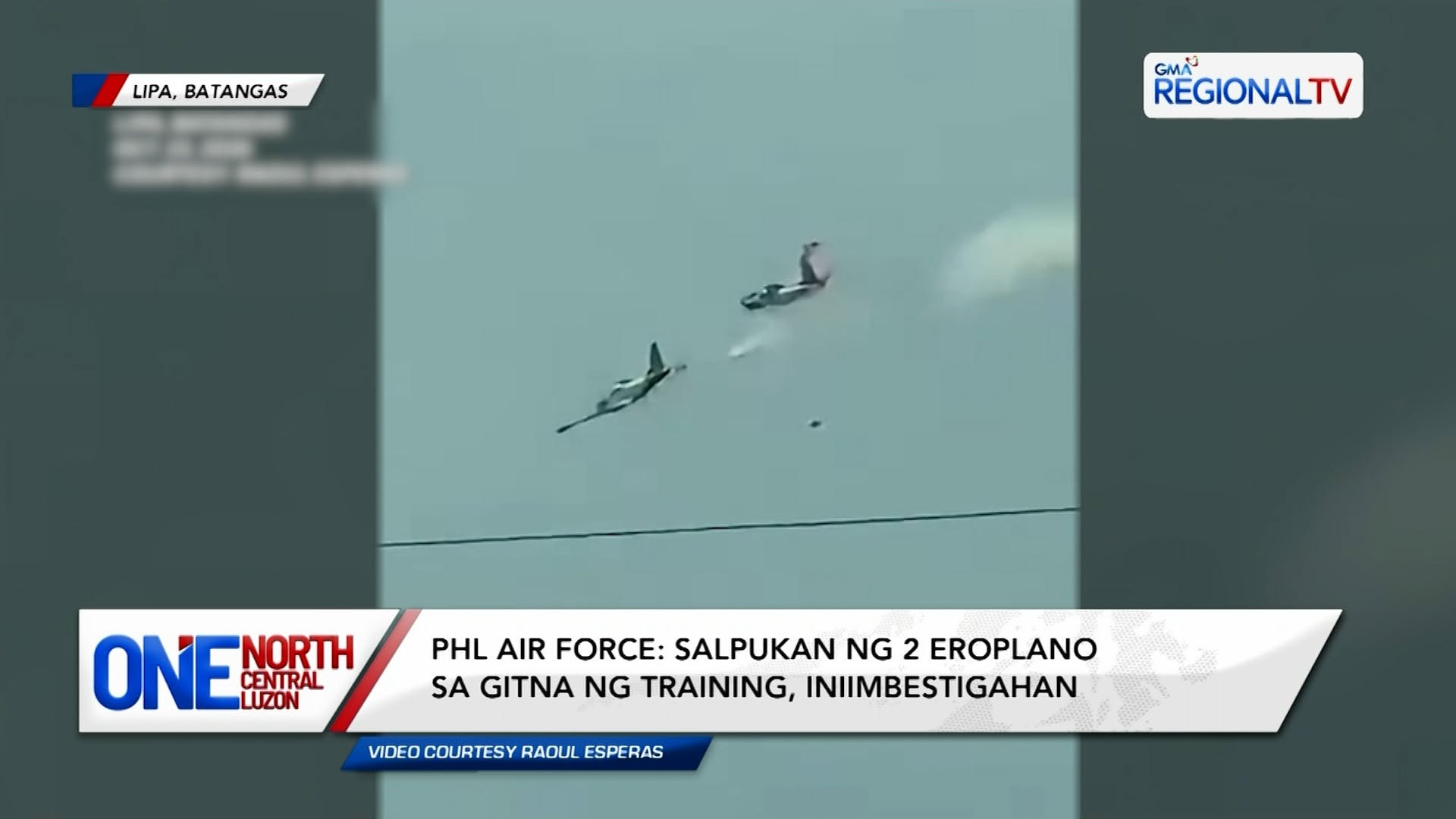 Salpukan ng 2 eroplano sa gitna ng training, iniimbestigahan | One North Central Luzon