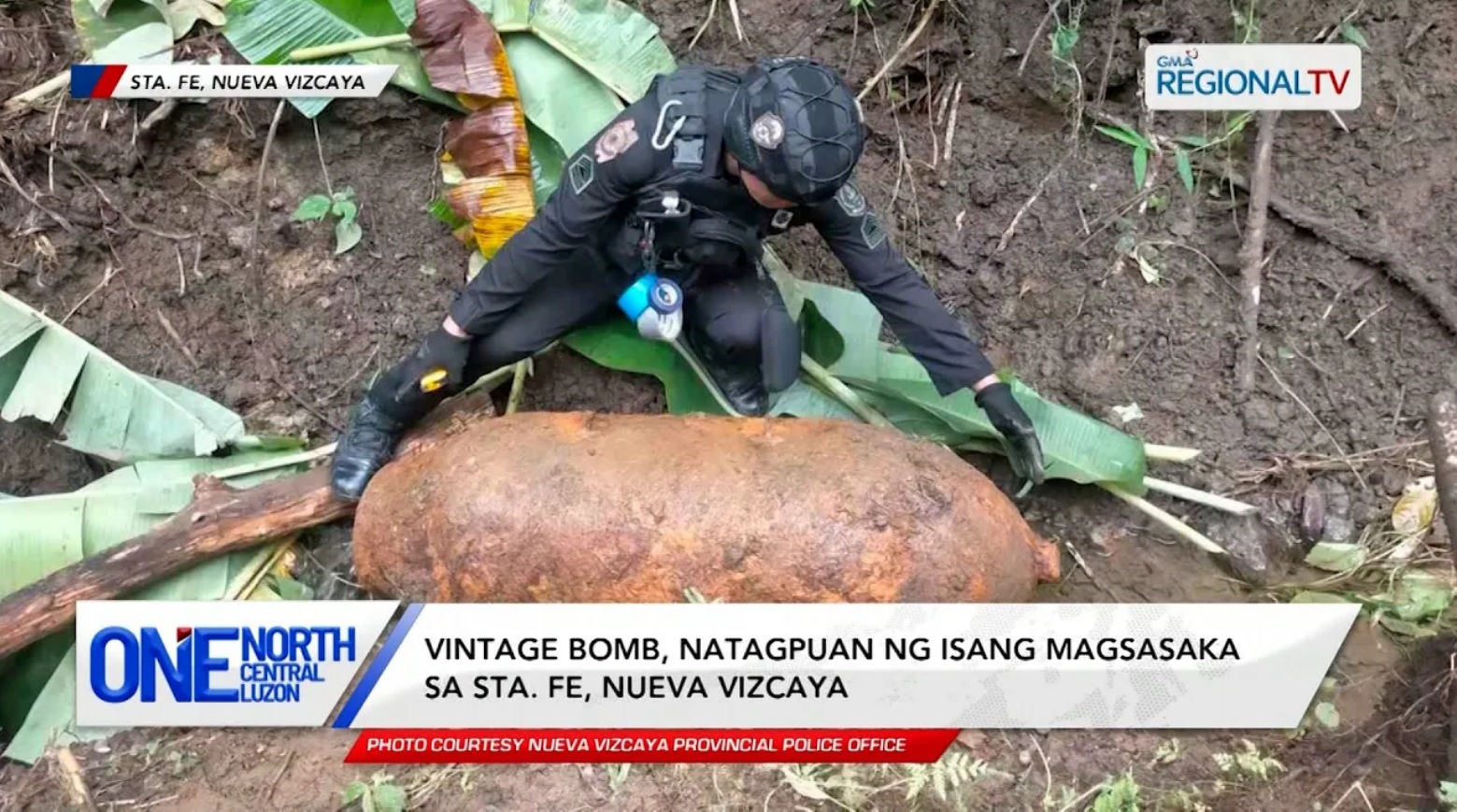 Vintage bomb, natagpuan ng isang magsasaka sa Sta. Fe, Nueva Vizcaya