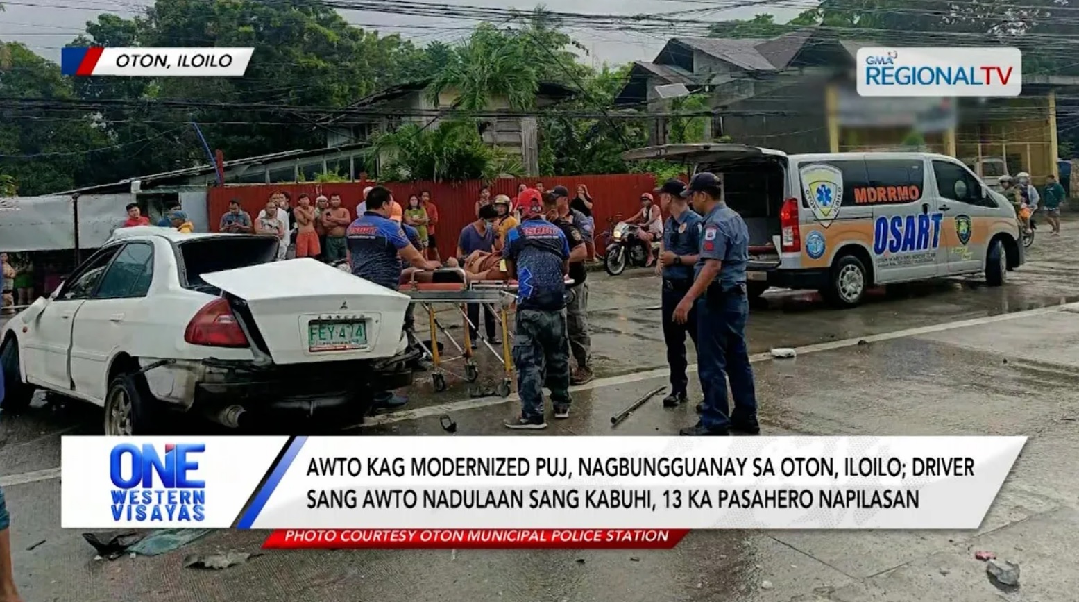 Awto kag modernized PUJ, nagbungguanay sa Oton, Iloilo; 1 nadulaan sang kabuhi