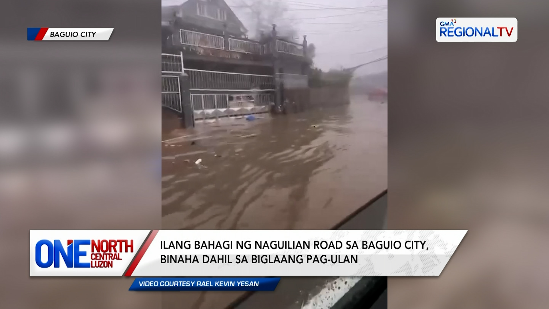 Ilang bahagi ng Naguilian Road sa Baguio City, binaha | One North Central Luzon