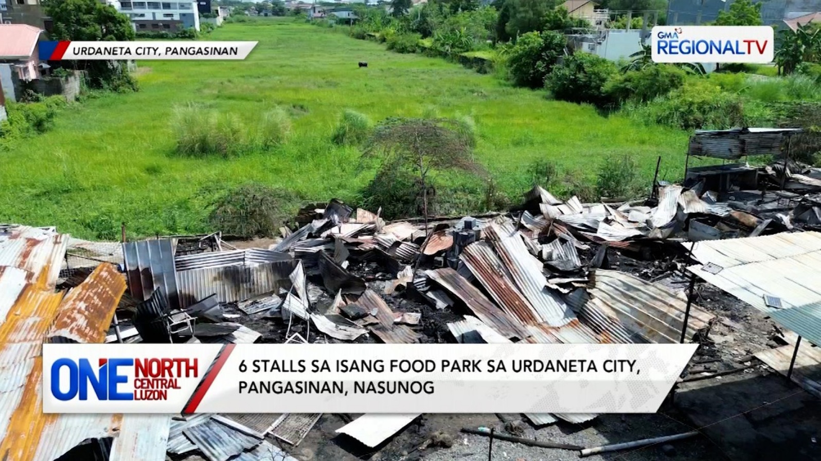 6 stalls sa isang food park sa Urdaneta City, Pangasinan, nasunog | One North Central Luzon