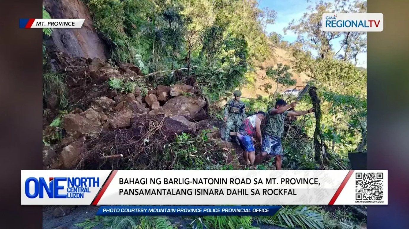 Bahagi ng Barlig-Natonin Road, pansamantalang isinara dahil sa rockfall ...