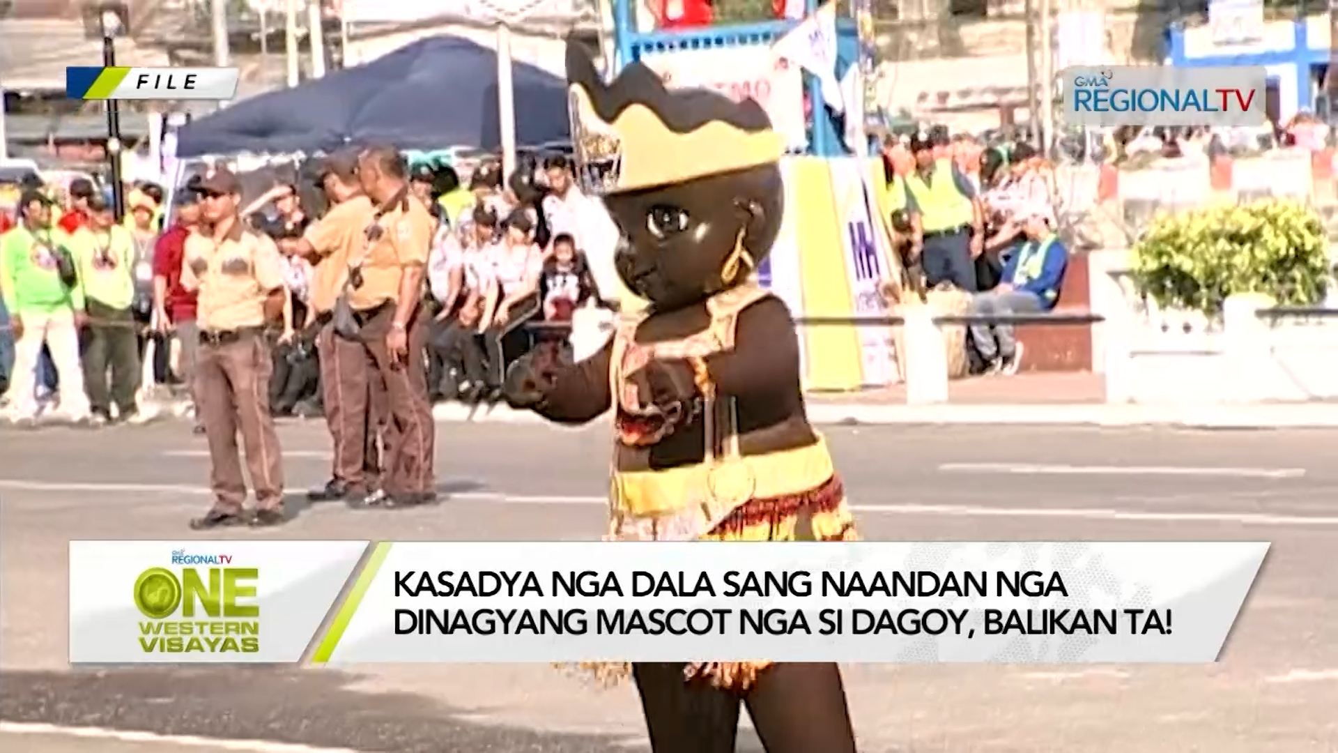 Kasadya nga dala sang naandan nga Dinagyang mascot nga si Dagoy, balikan ta!