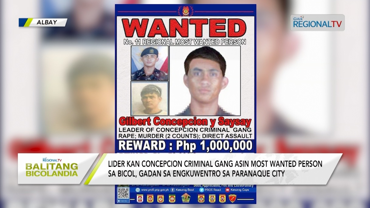 Lider kan Concepcion Criminal Gang sa Bicol, gadan sa engkuwentro