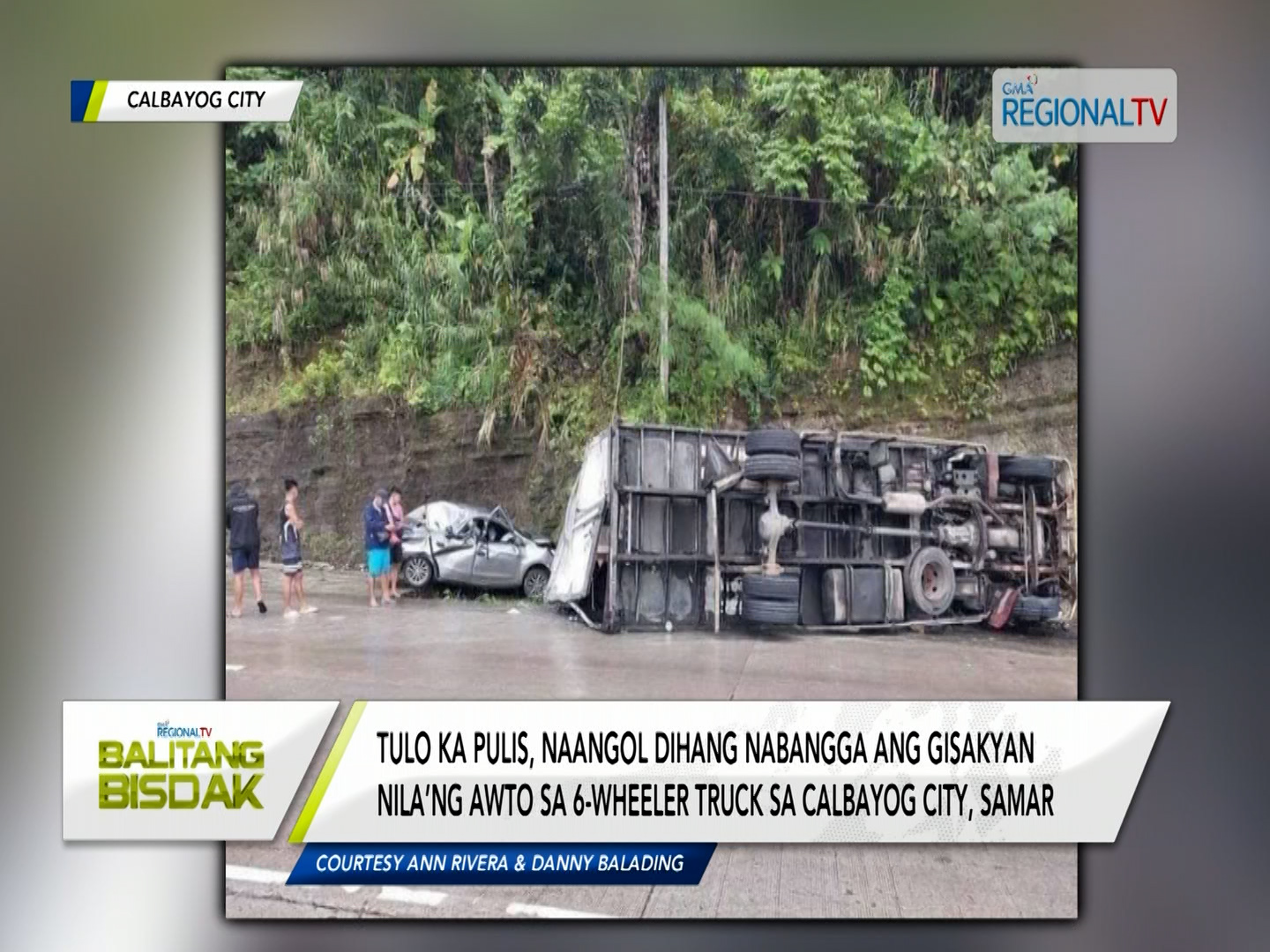 Tulo ka pulis, naangol sa aksidente sa Calbayog City