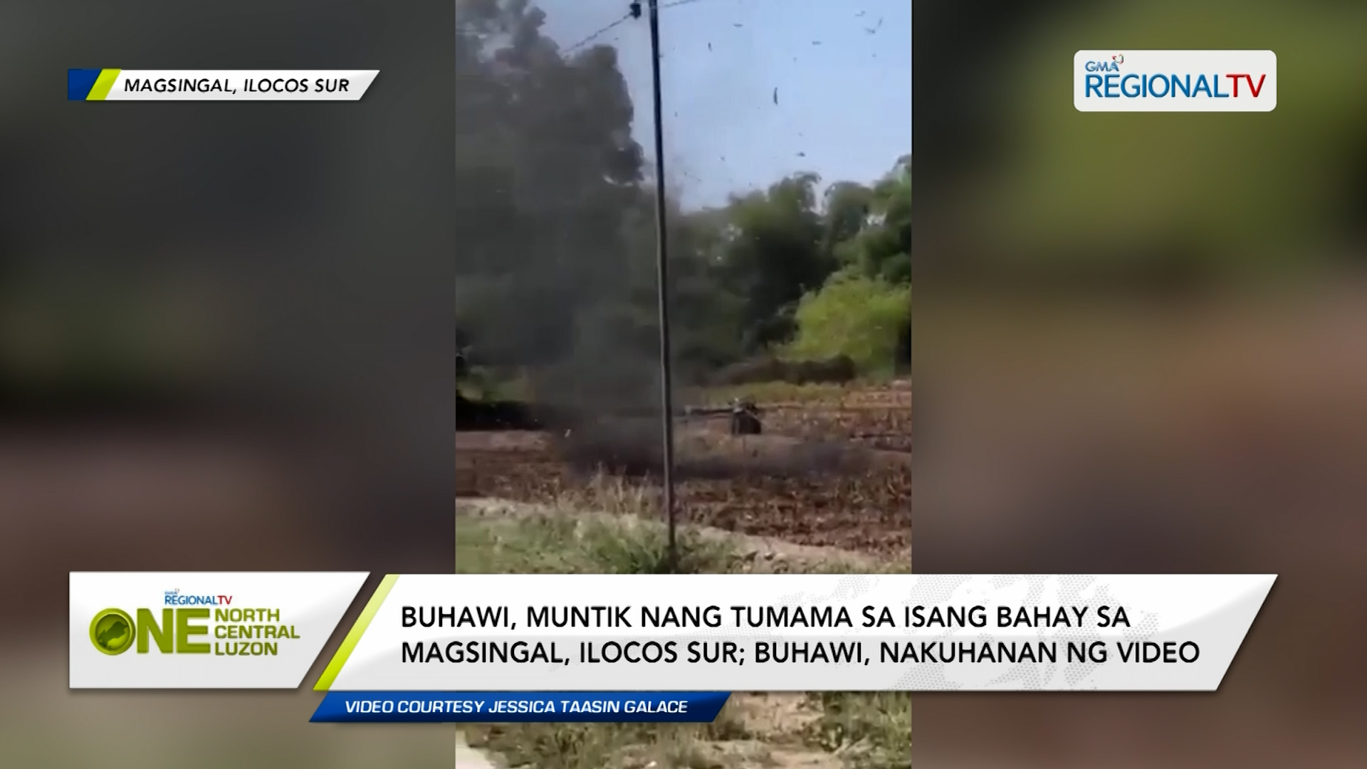 Buhawi, muntik nang tumama sa isang bahay sa Magsingal, Ilocos Sur