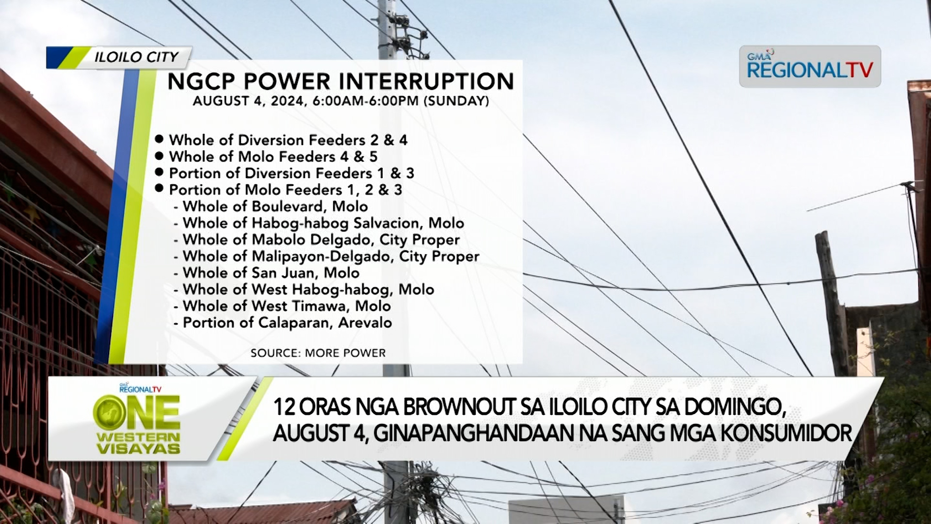 12 oras nga brownout sa Iloilo City sa Domingo, August 4, ginapanghandaan na