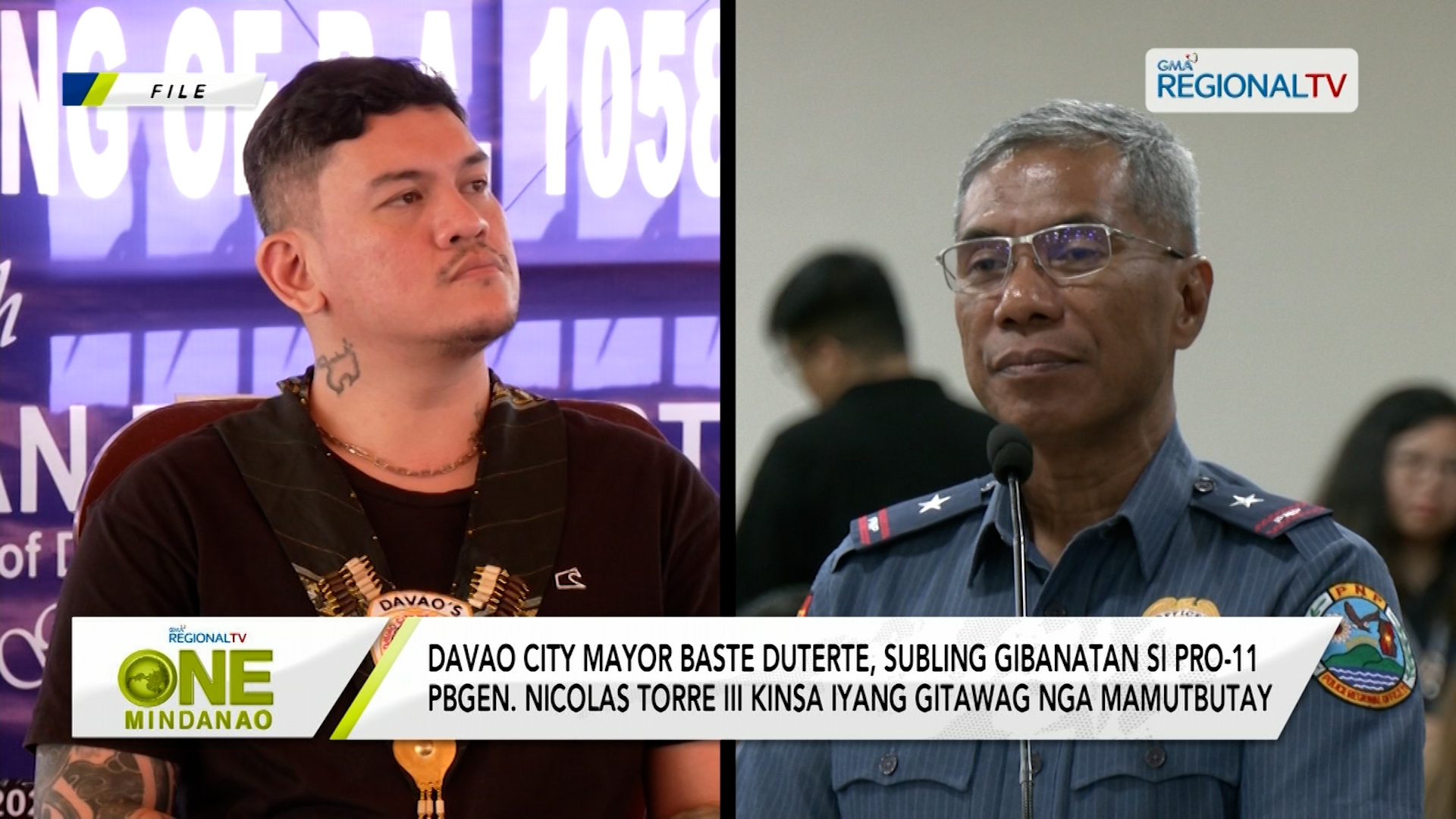 Davao City Mayor Baste Duterte, subling gibanatan si PRO-11 PBGEN. Nicolas Torre III
