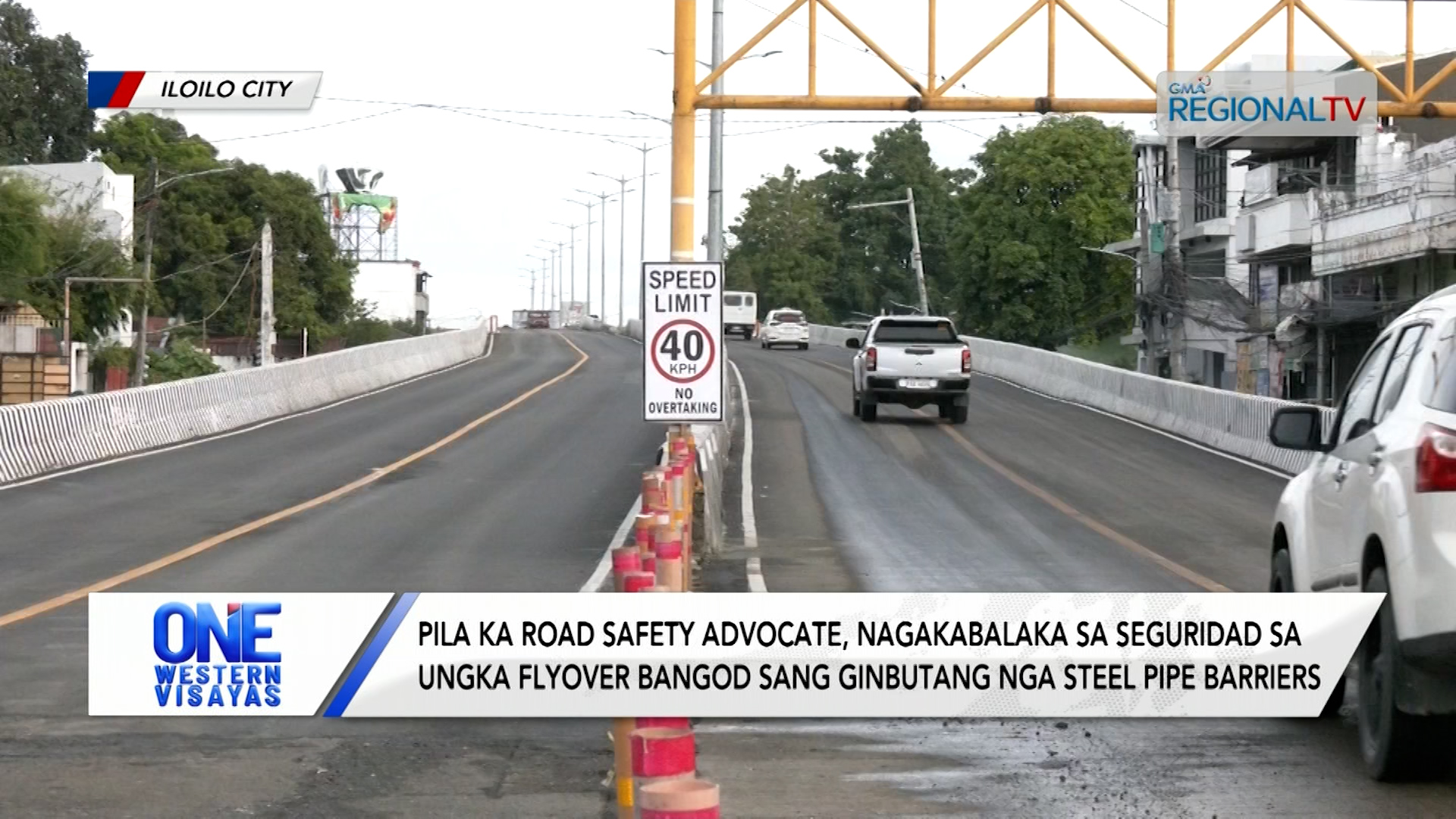 Kabalaka sa seguridad sa Ungka Flyover bangod sang steel pipe barriers