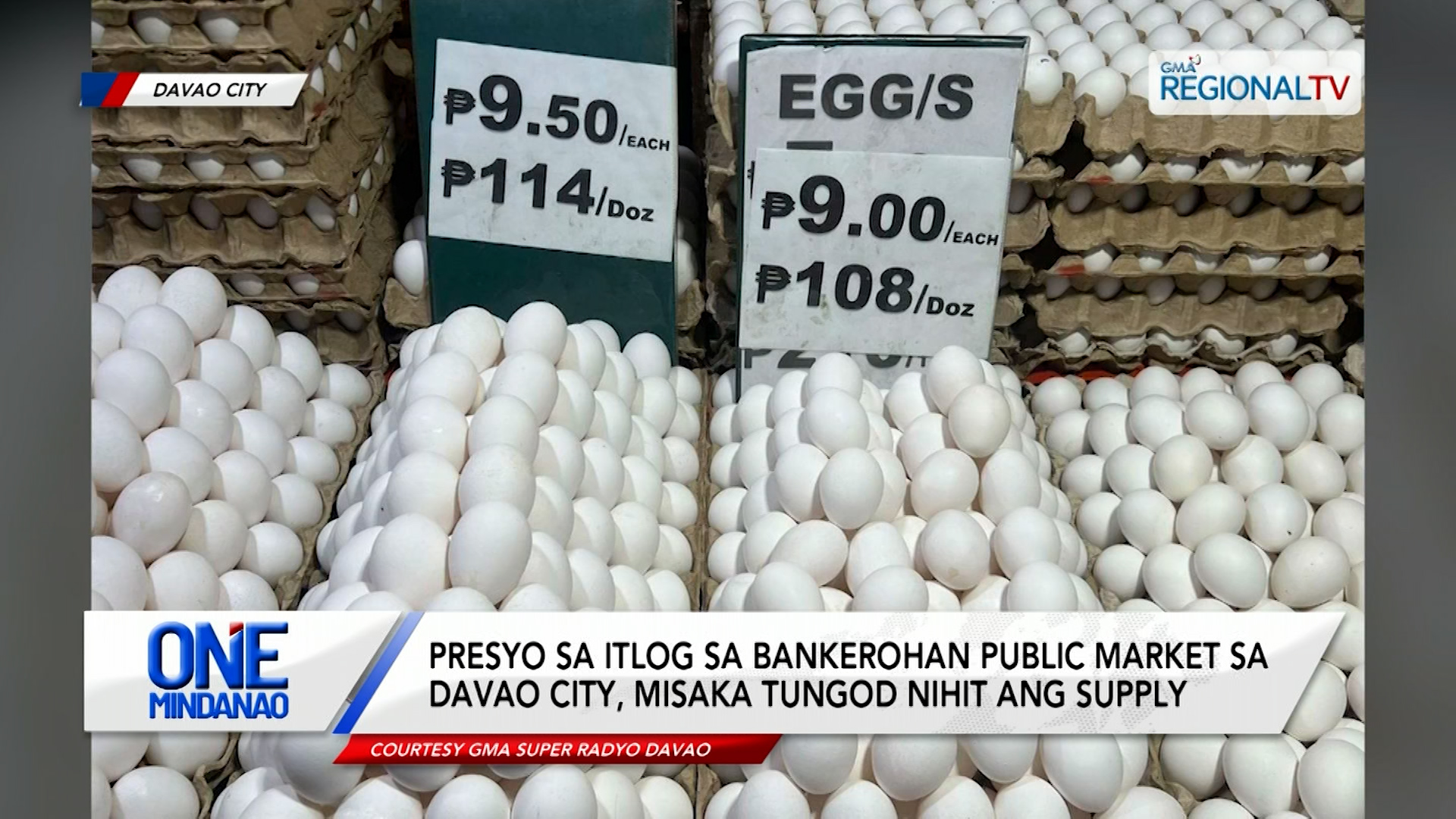 Presyo sa itlog, misaka sa Davao City