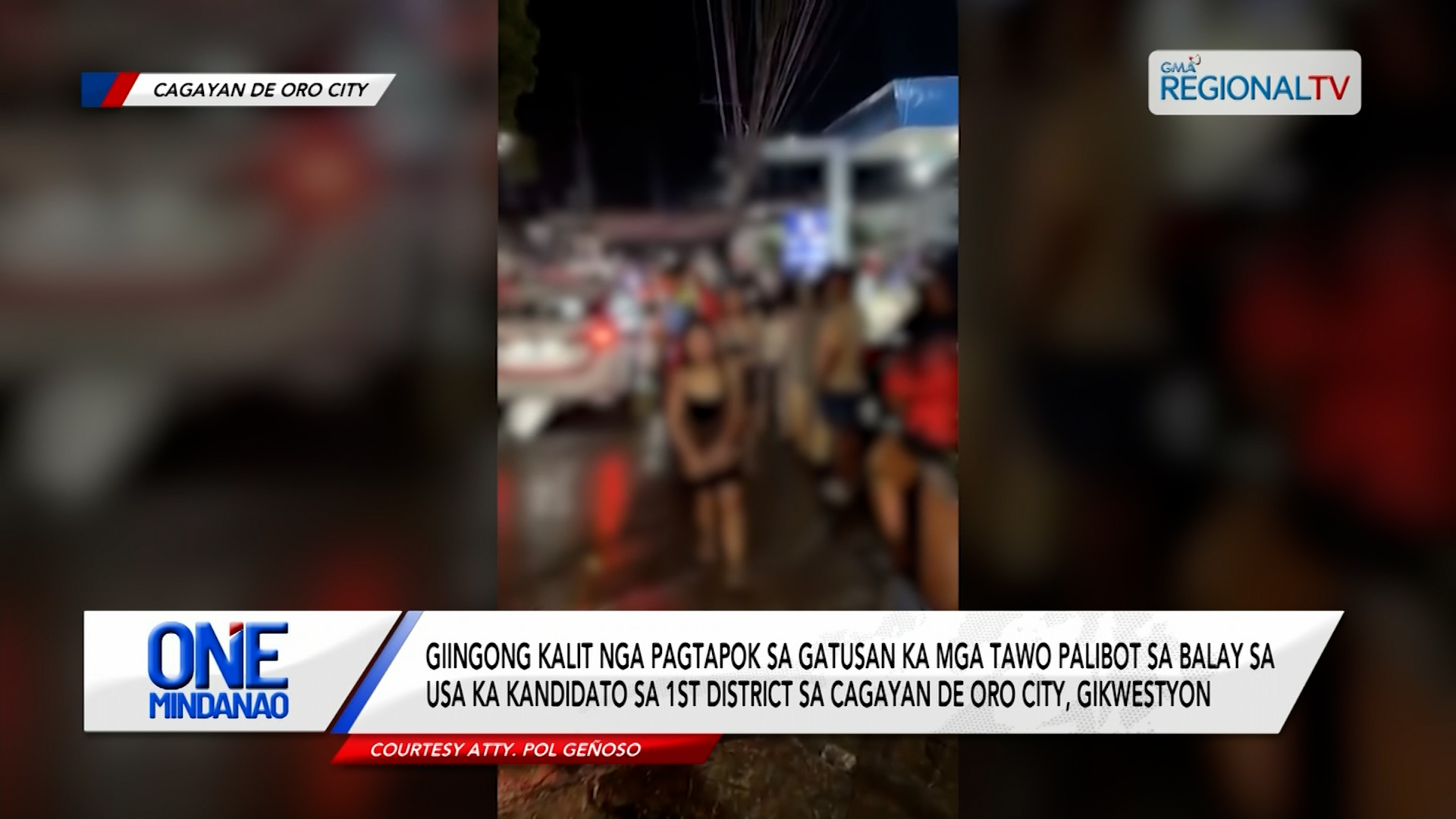 Giingong tapok sa mga tawo palibot sa balay sa usa ka kandidato, gikwestyon
