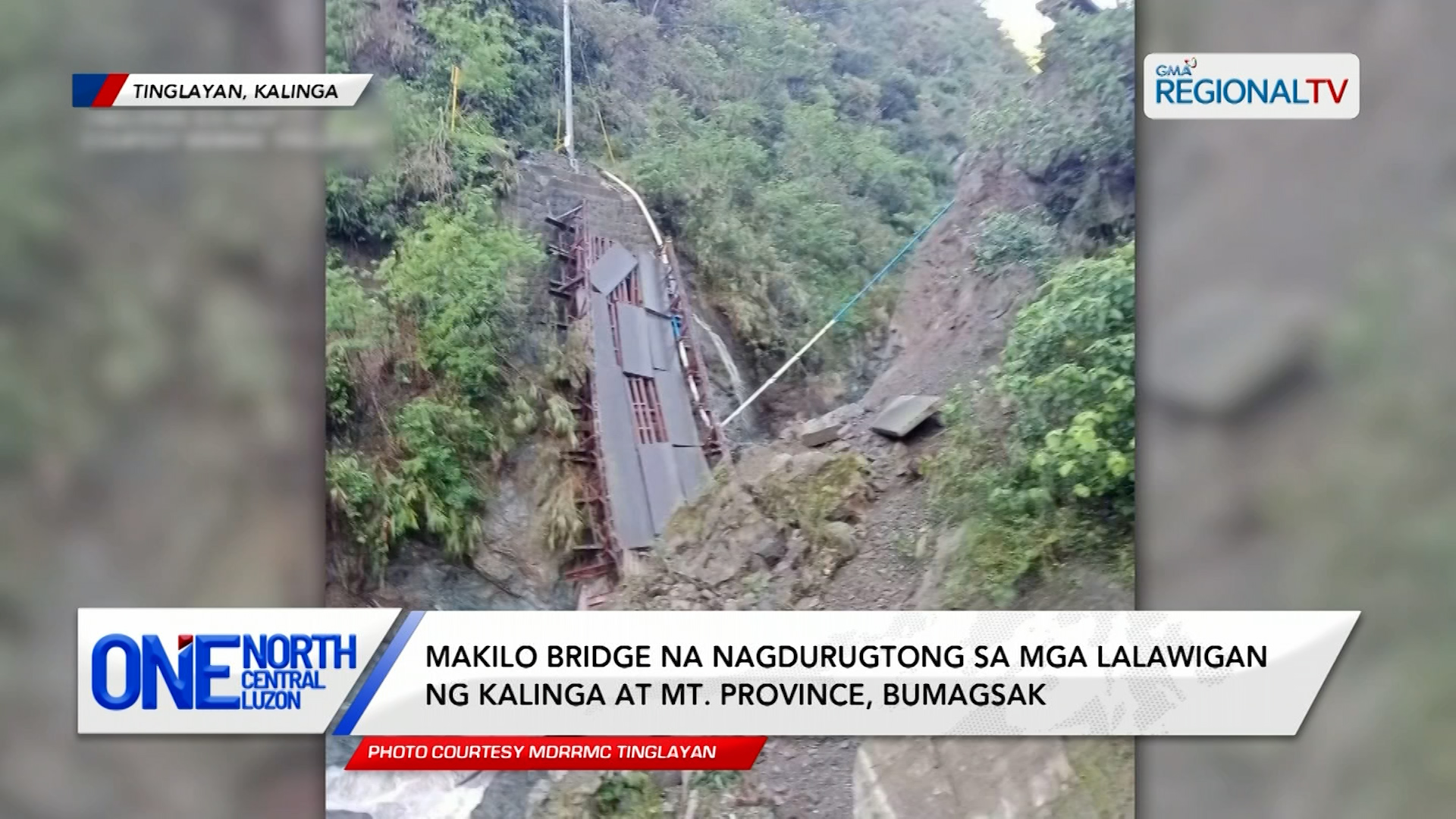 Makilo Bridge na bahagi ng Tabuk-Bontoc Road, bumagsak | One North Central Luzon