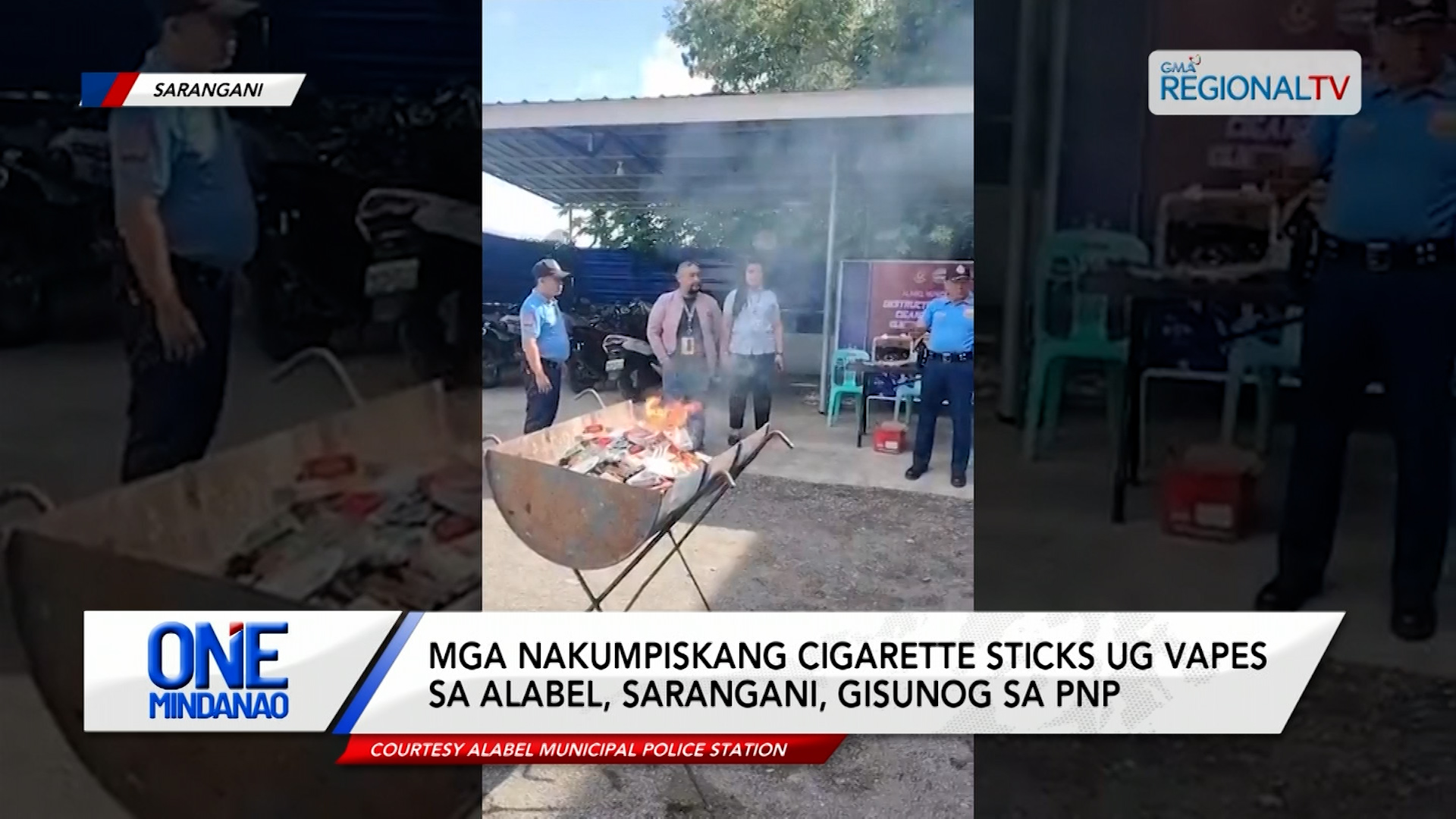 Mga nakumpiskang cigarette sticks ug vapes, gisunog  | One Mindanao