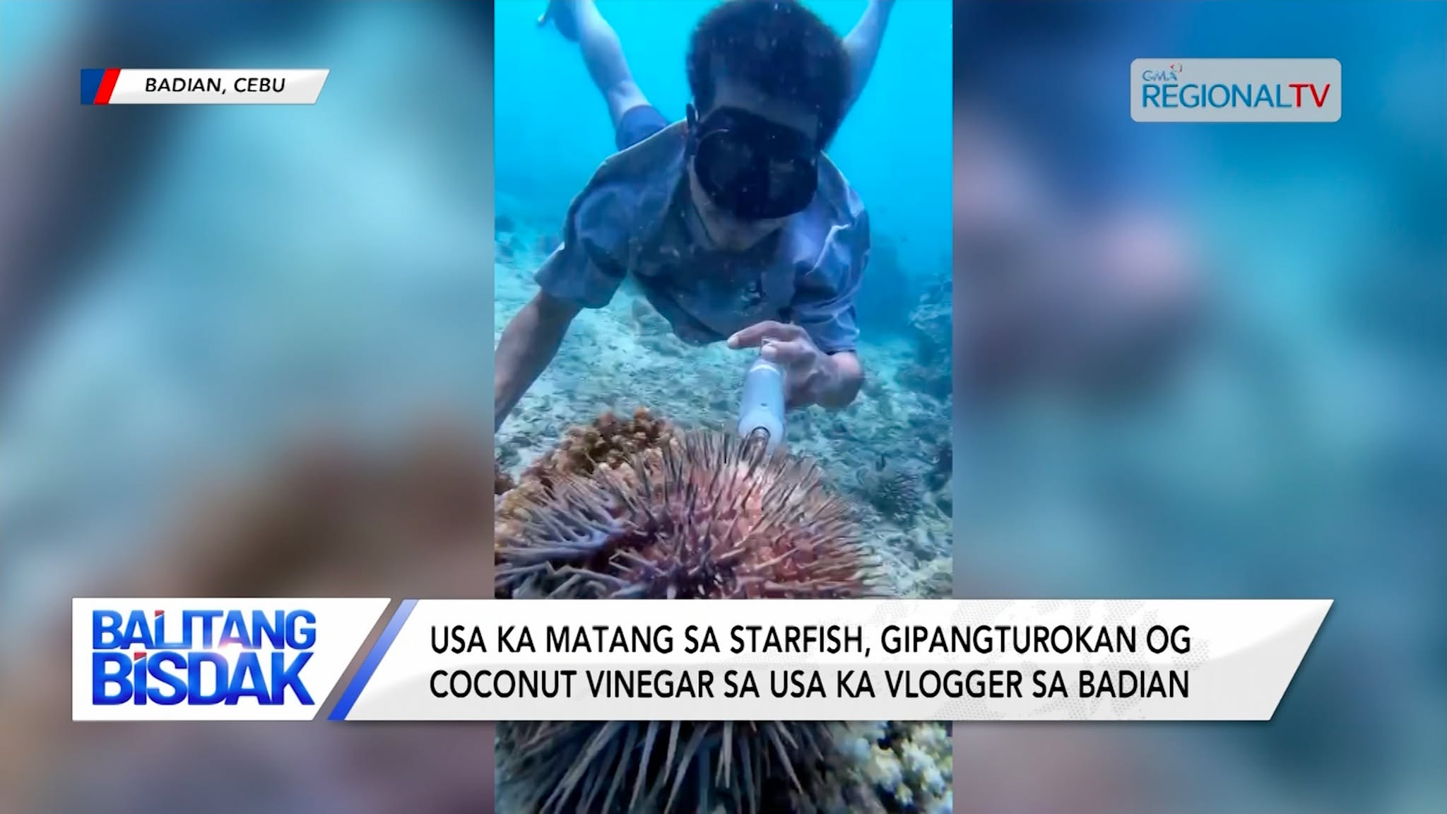 Usa ka matang sa Starfish sa Badian, Gipangturokan og Tuba sa usa ka Vlogger | Balitang Bisdak