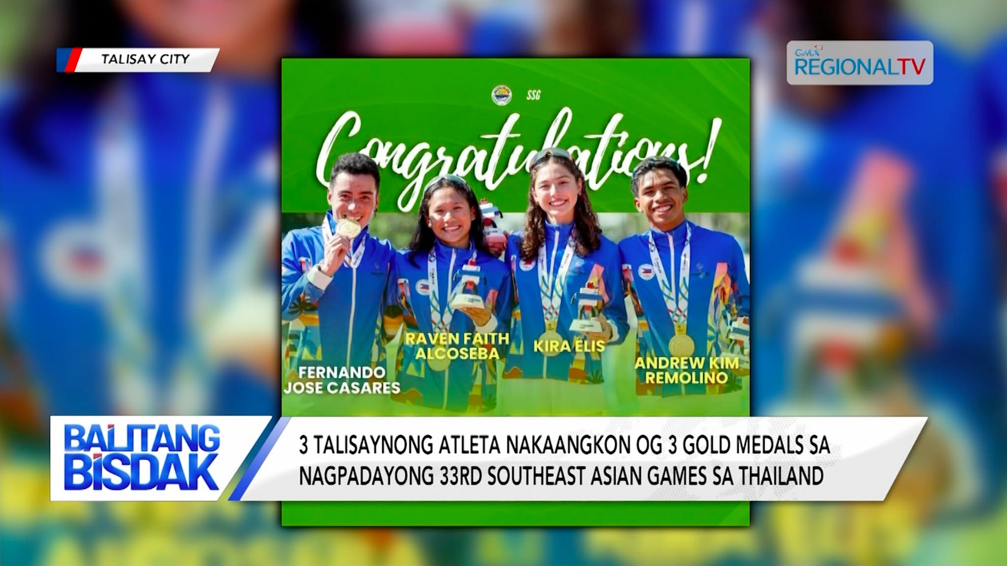 3 Talisaynong Atleta, Naka Gold Medal sa SEA Games sa Thailand | Balitang Bisdak