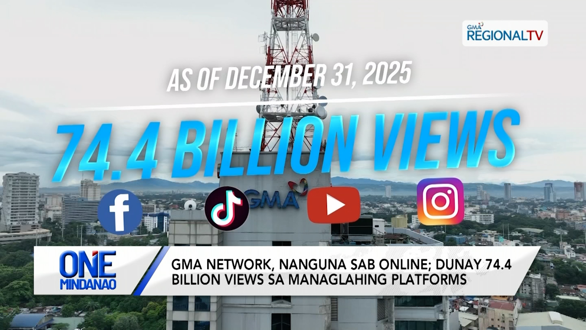 GMA Network, nagtala og 86.2% net reach o 62 million viewers niadtong 2025| One Mindanao