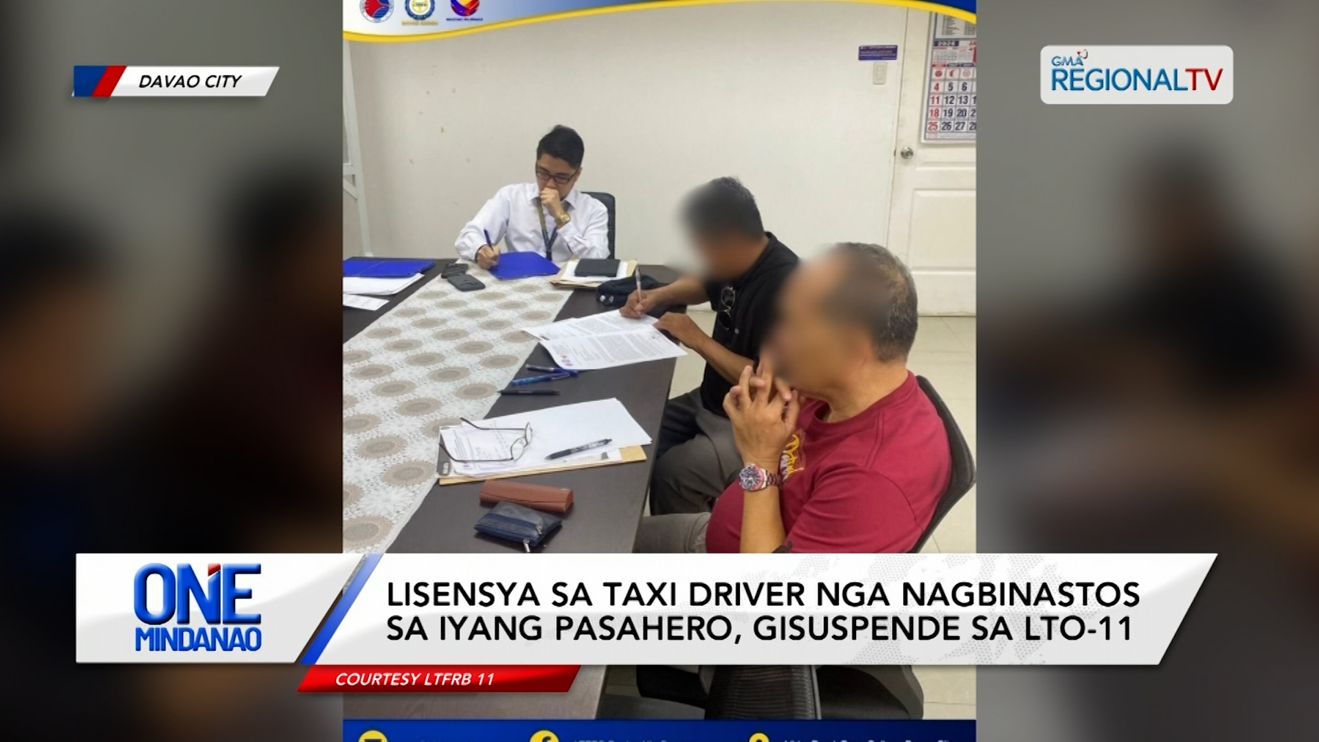 Lisensya sa taxi driver nga nagbinastos sa iyang pasahero, gisuspende sa LTO-11 | One Mindanao