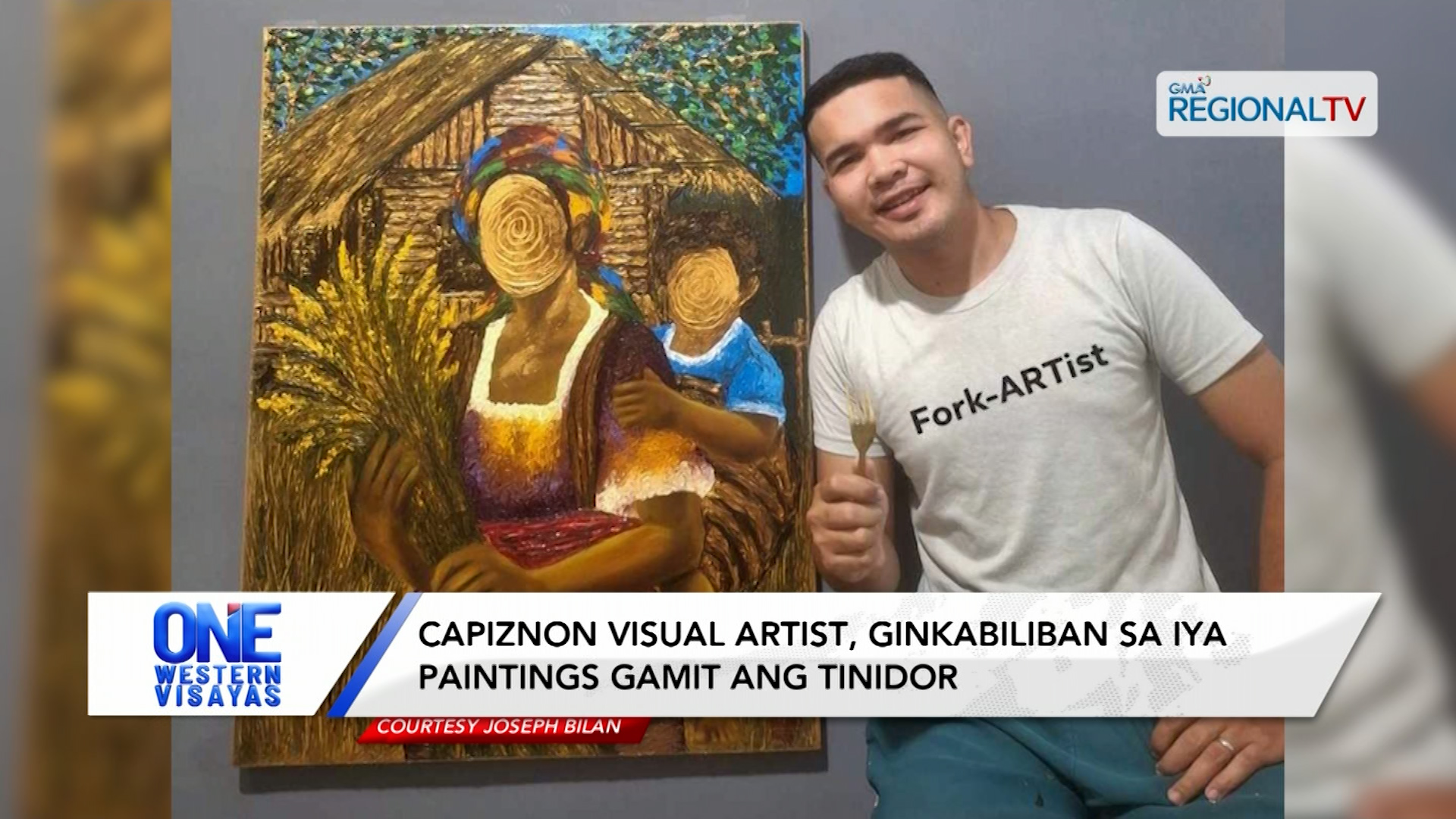 Capiznon visual artist, ginkabiliban sa iya paintings gamit ang tinidor | One Western Visayas