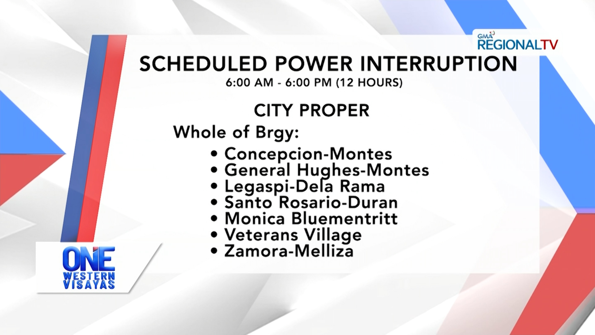 Pila ka lugar sa Iloilo City, ipaidalum sa 12-oras nga brownout sa Domingo | One Western Visayas