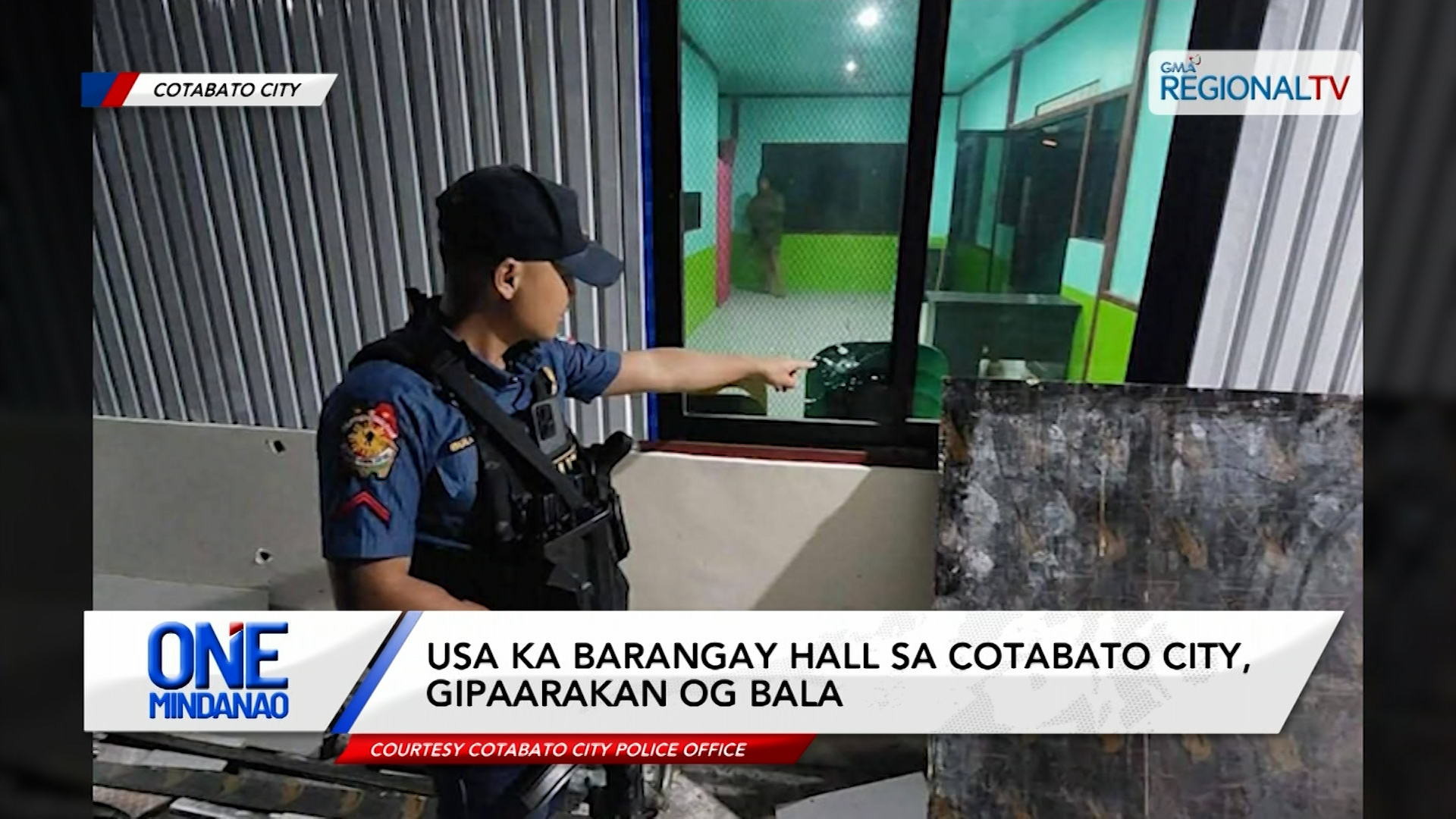 Usa ka barangay hall sa Cotabato City, gipaarakan og bala | One Mindanao