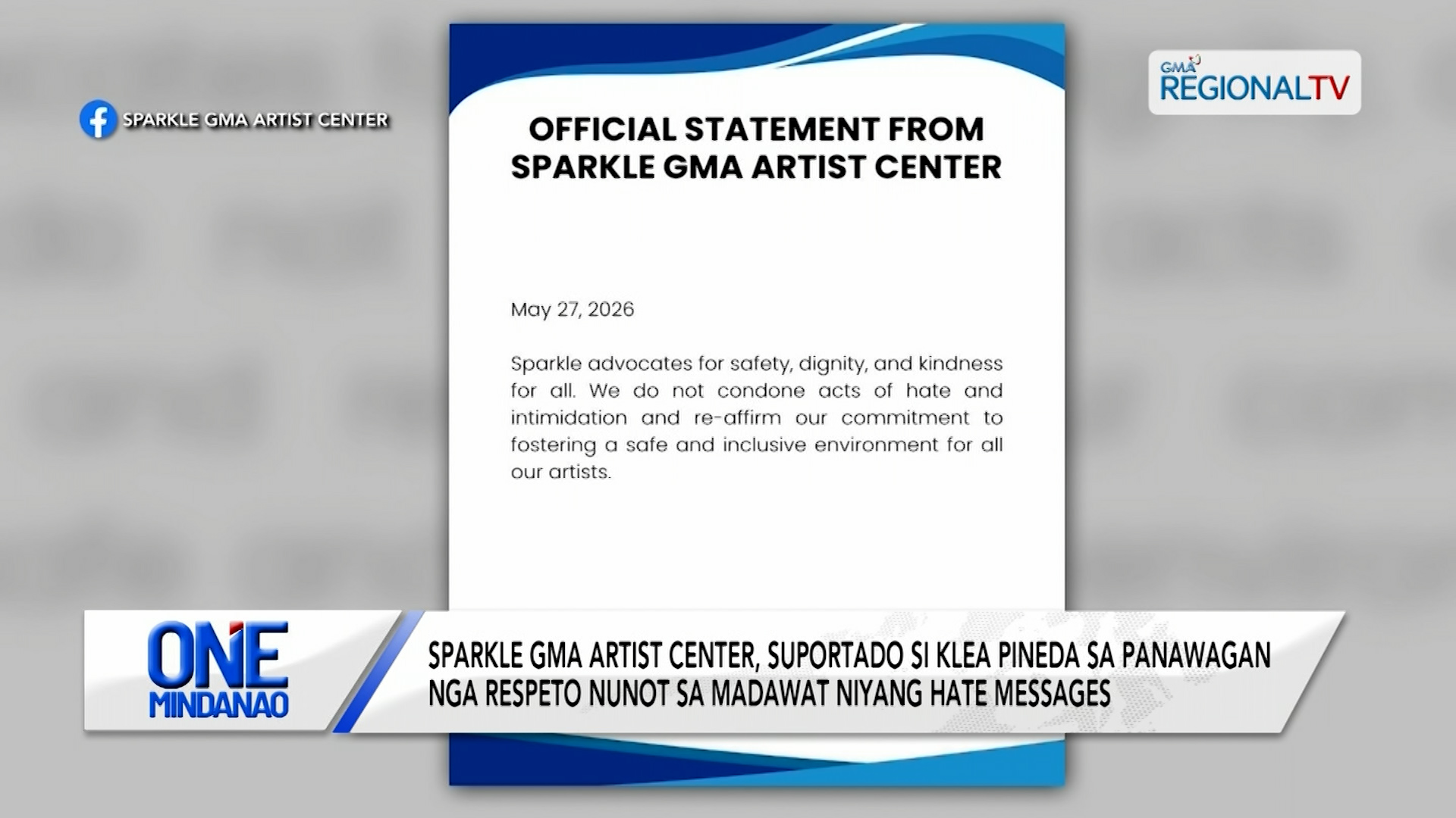 Sparkle GMA Artist Center, suportado si Klea Pineda sa panawagan nga respeto I One Mindanao